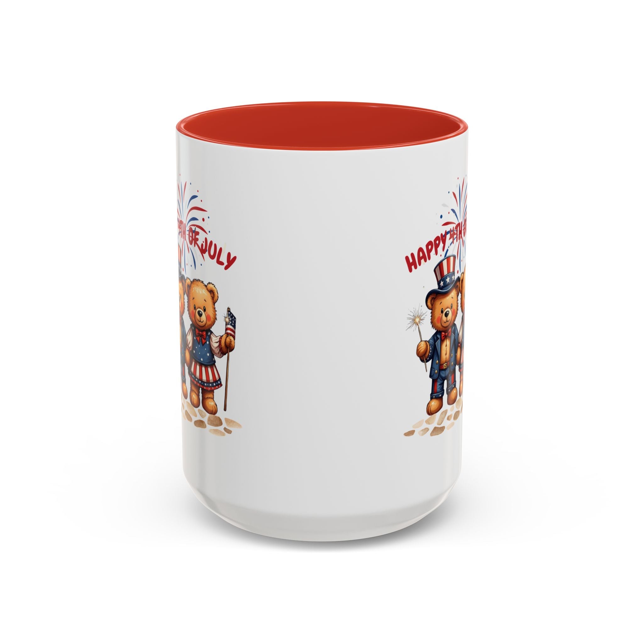 Happy 4th of July Teddy Bear Couple Coffee Mug