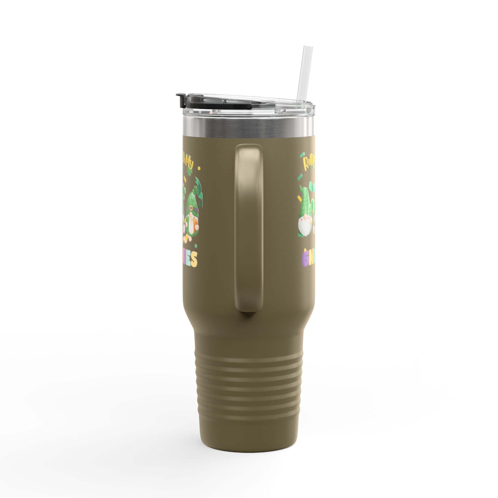 Rolling With My Gnomies Insulated Travel Mug - 40oz with Straw