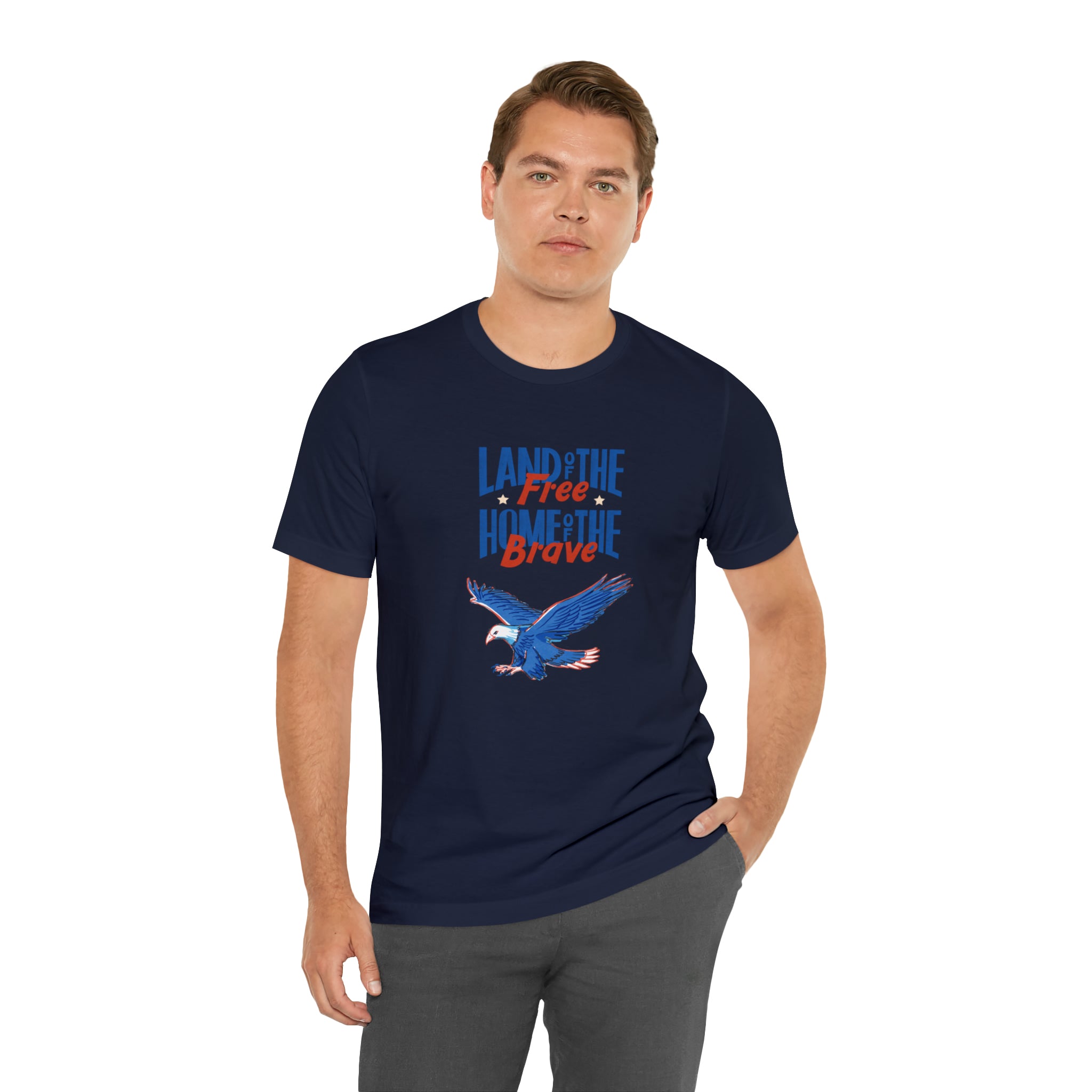 Land Of The Free Home Of The Brave Unisex Jersey Short Sleeve Tee