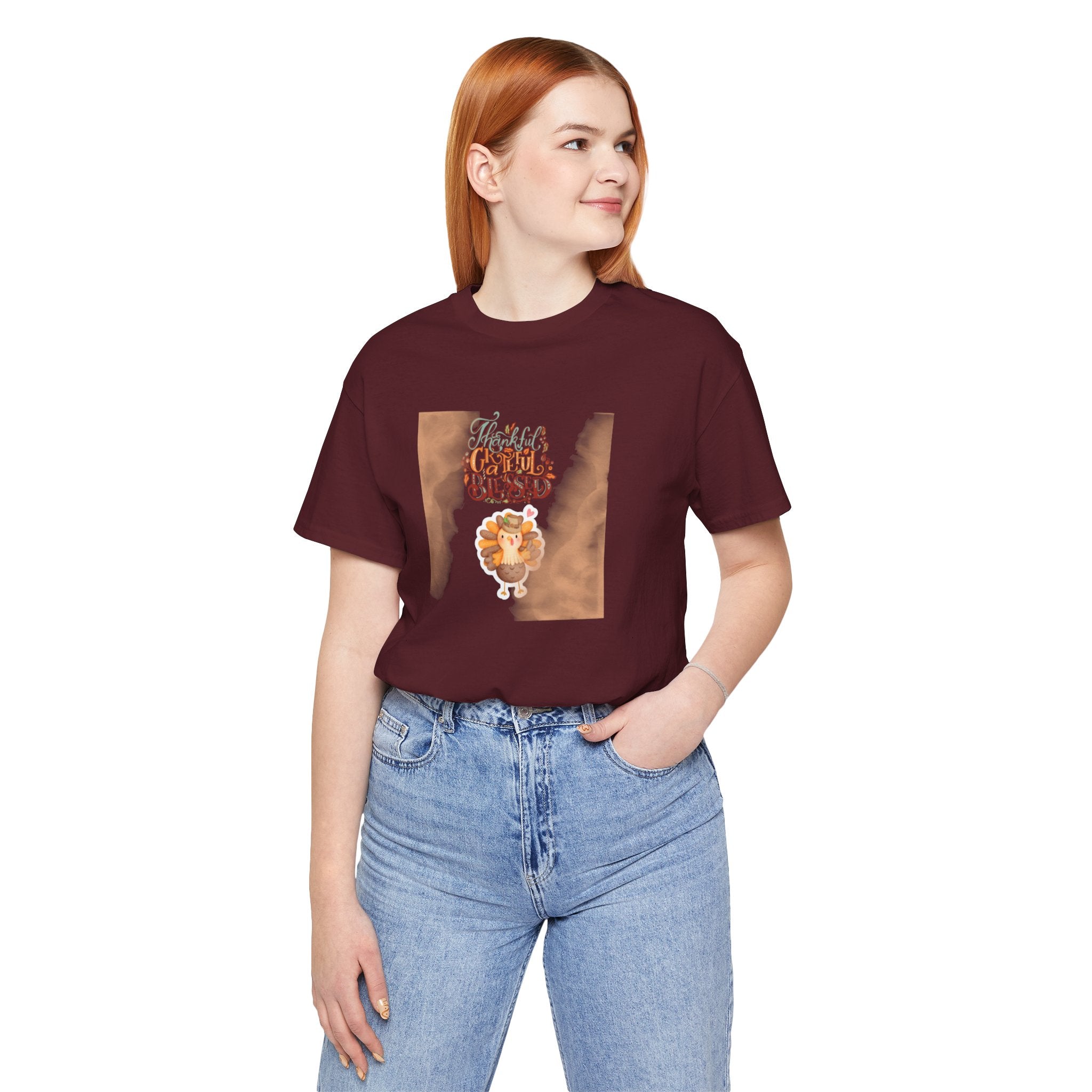Thankful Grateful Blessed Unisex Jersey Short Sleeve Tee