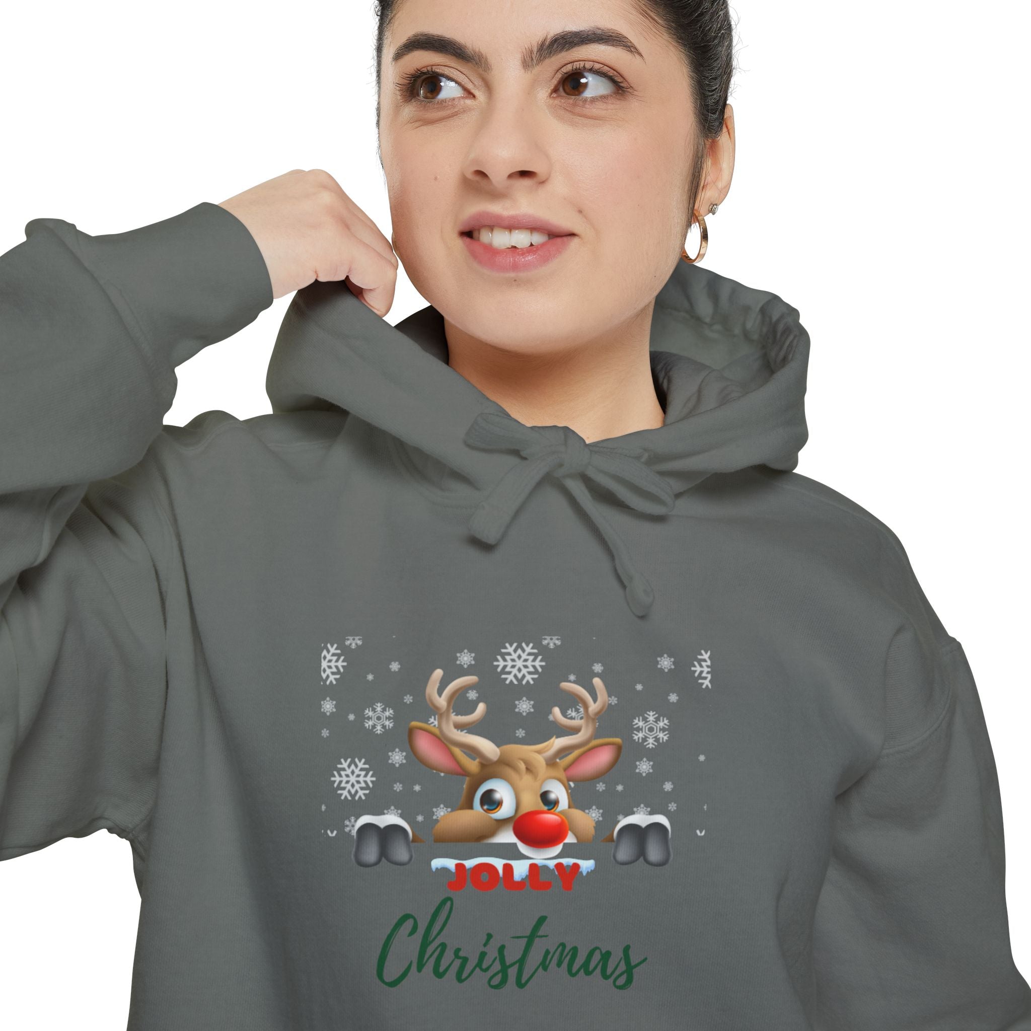 Jolly Christmas Unisex Garment-Dyed Hoodie