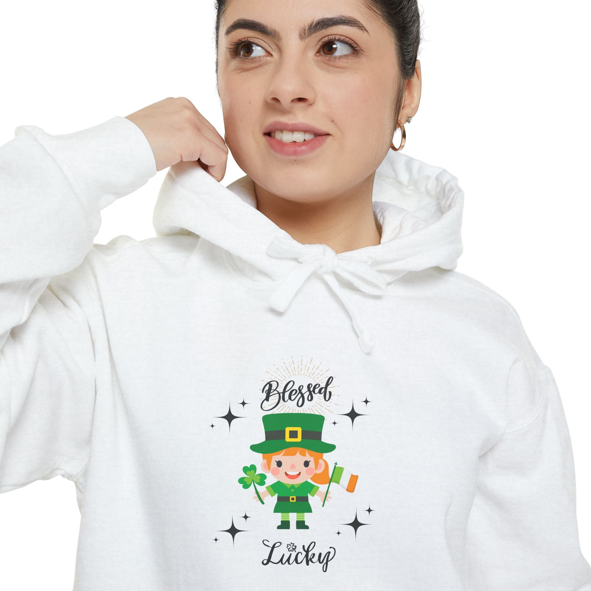 Blessed & Lucky Leprechaun Hoodie - Unisex Garment-Dyed for St. Patrick's Day