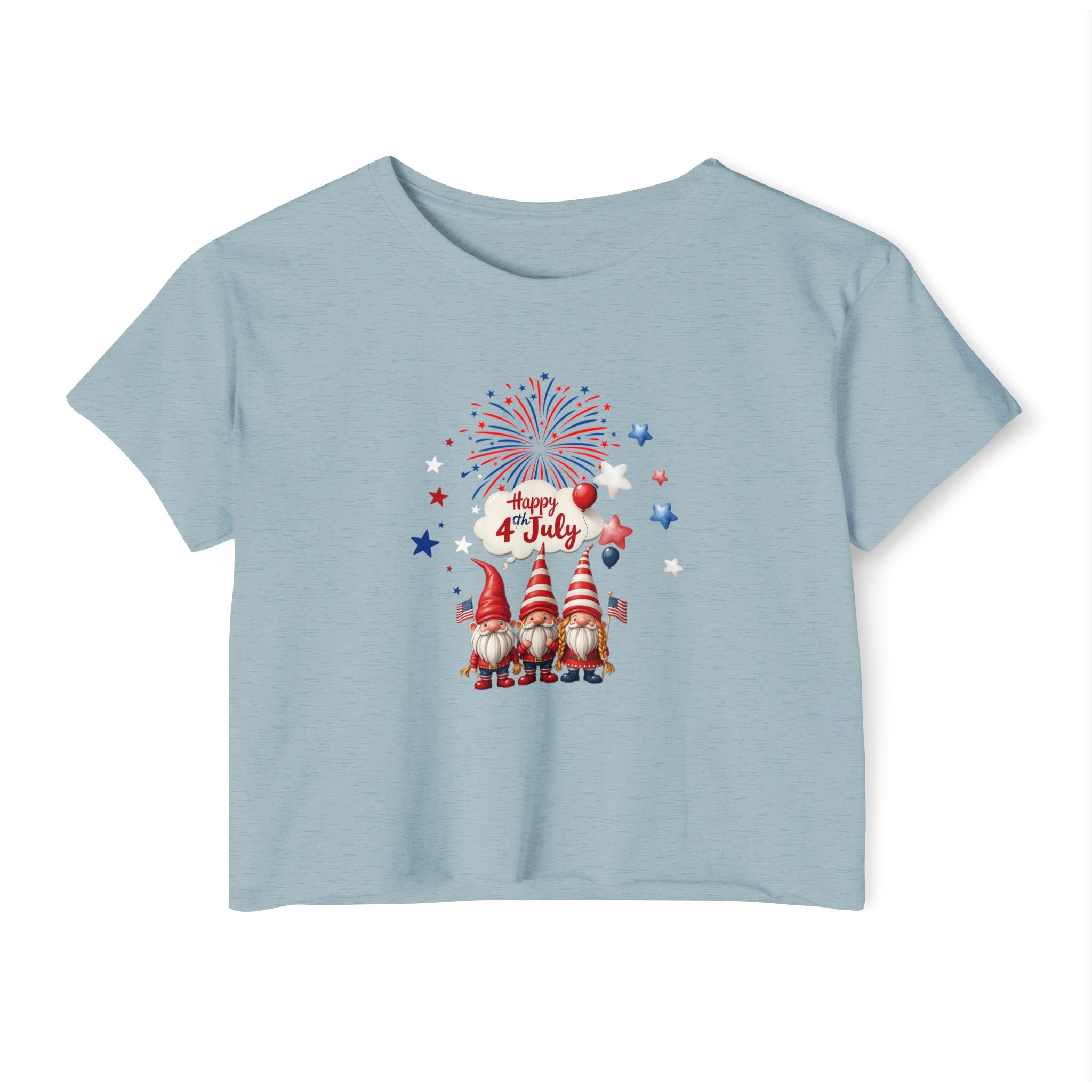 Gnome July 4th  Crop Top
