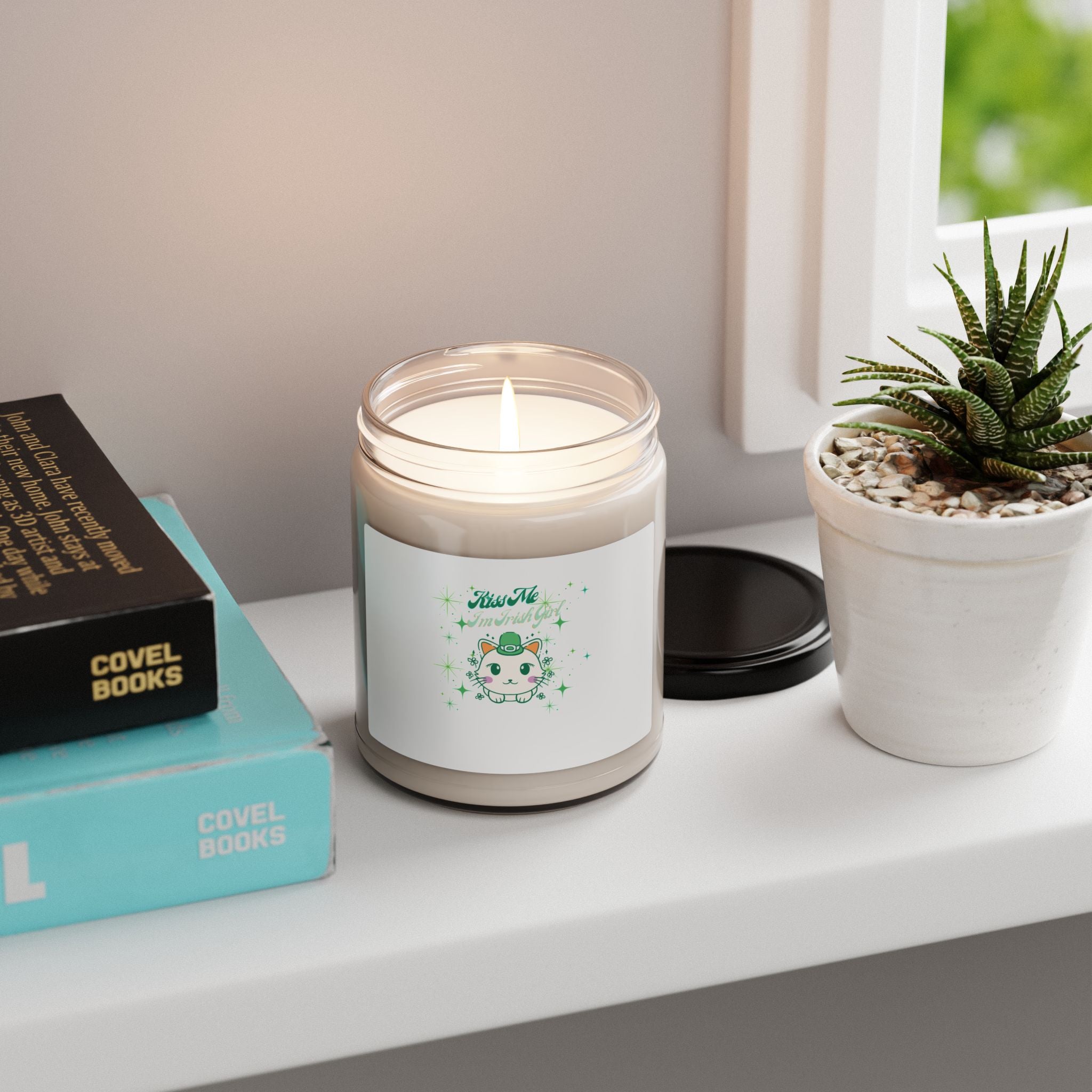 Kiss Me I'm Irish Cat-Themed Aromatherapy Candle