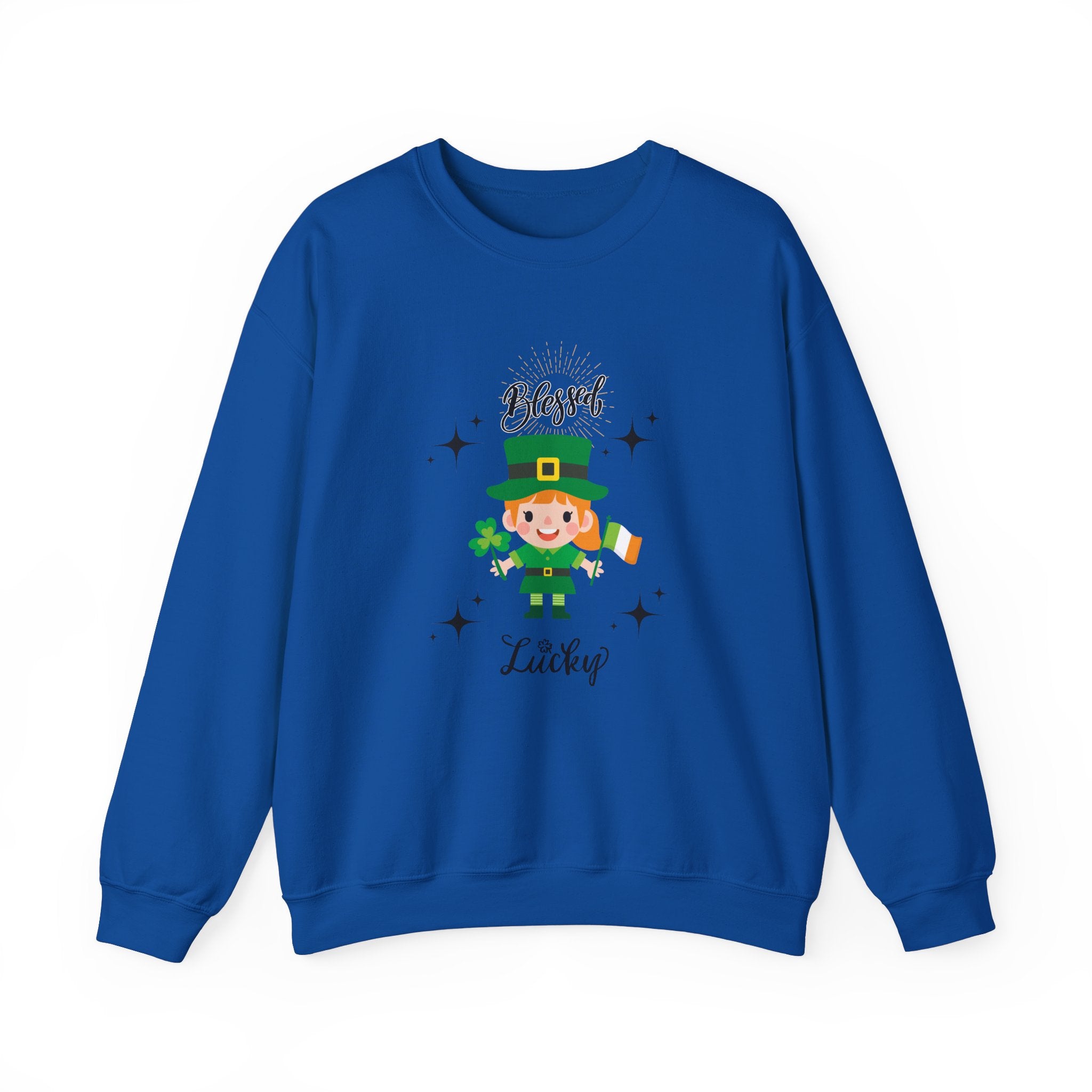 Blessed & Lucky Unisex Crewneck Sweatshirt for St. Patrick's Day