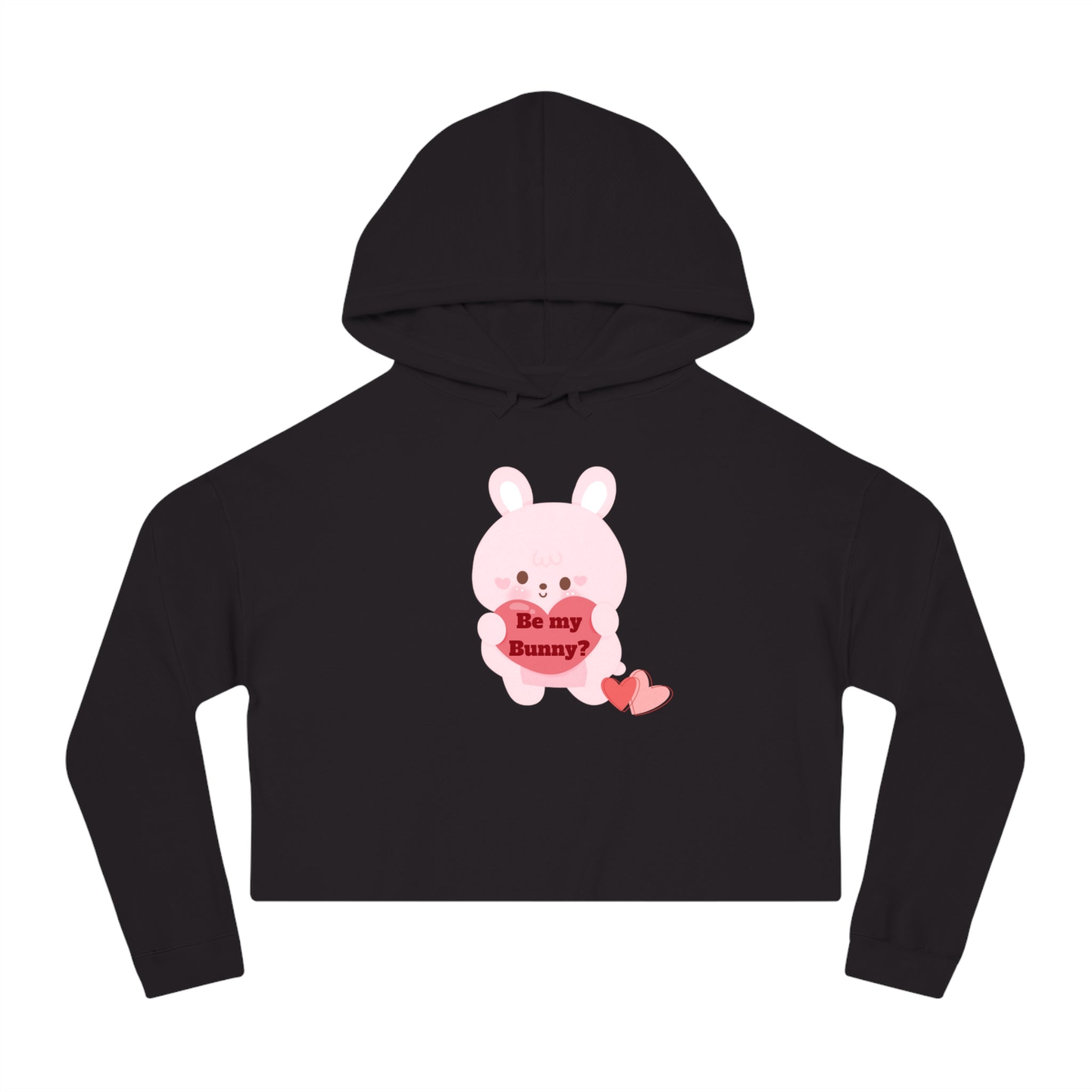 V-Day Bunny Women’s Cropped Hooded Sweatshirt