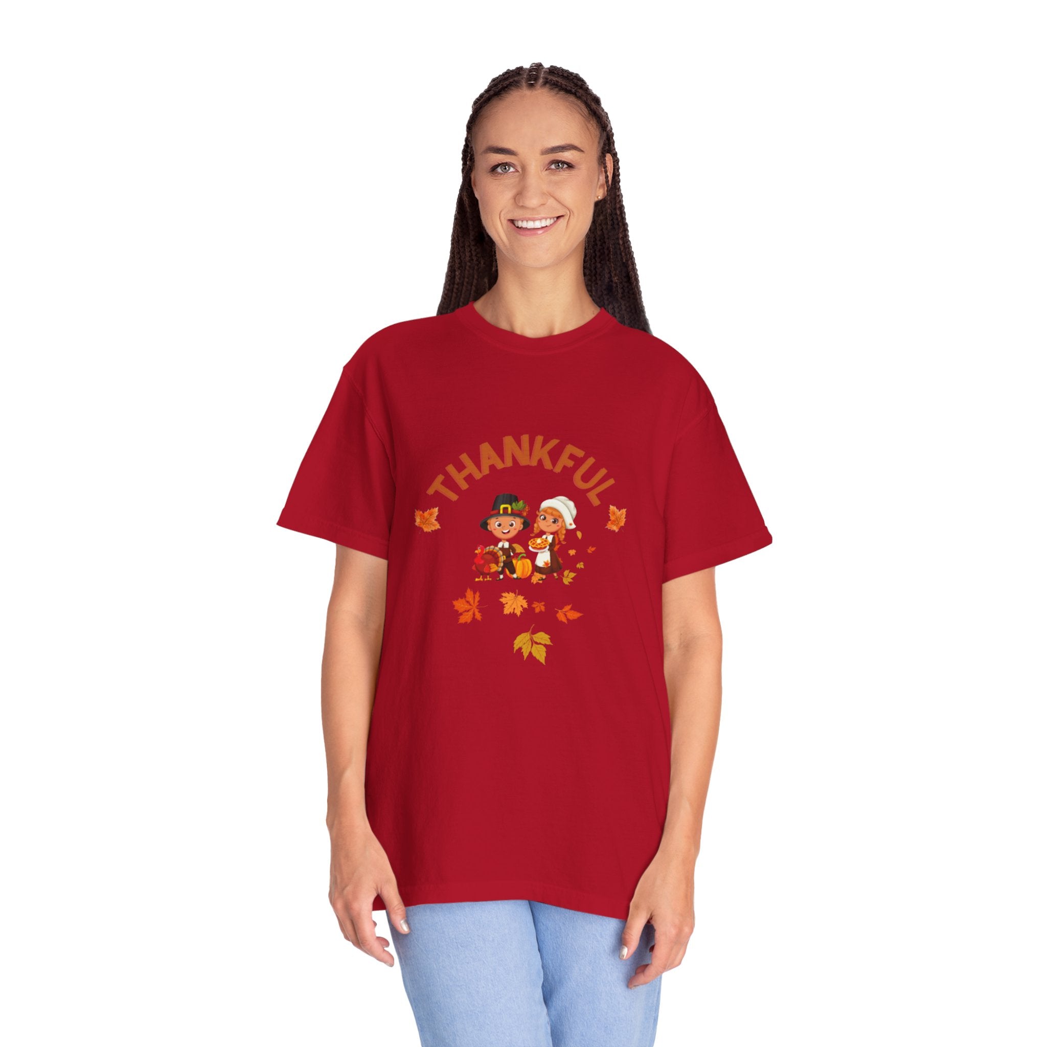 Pilgrims Turkey Day Unisex Garment-Dyed T-shirt