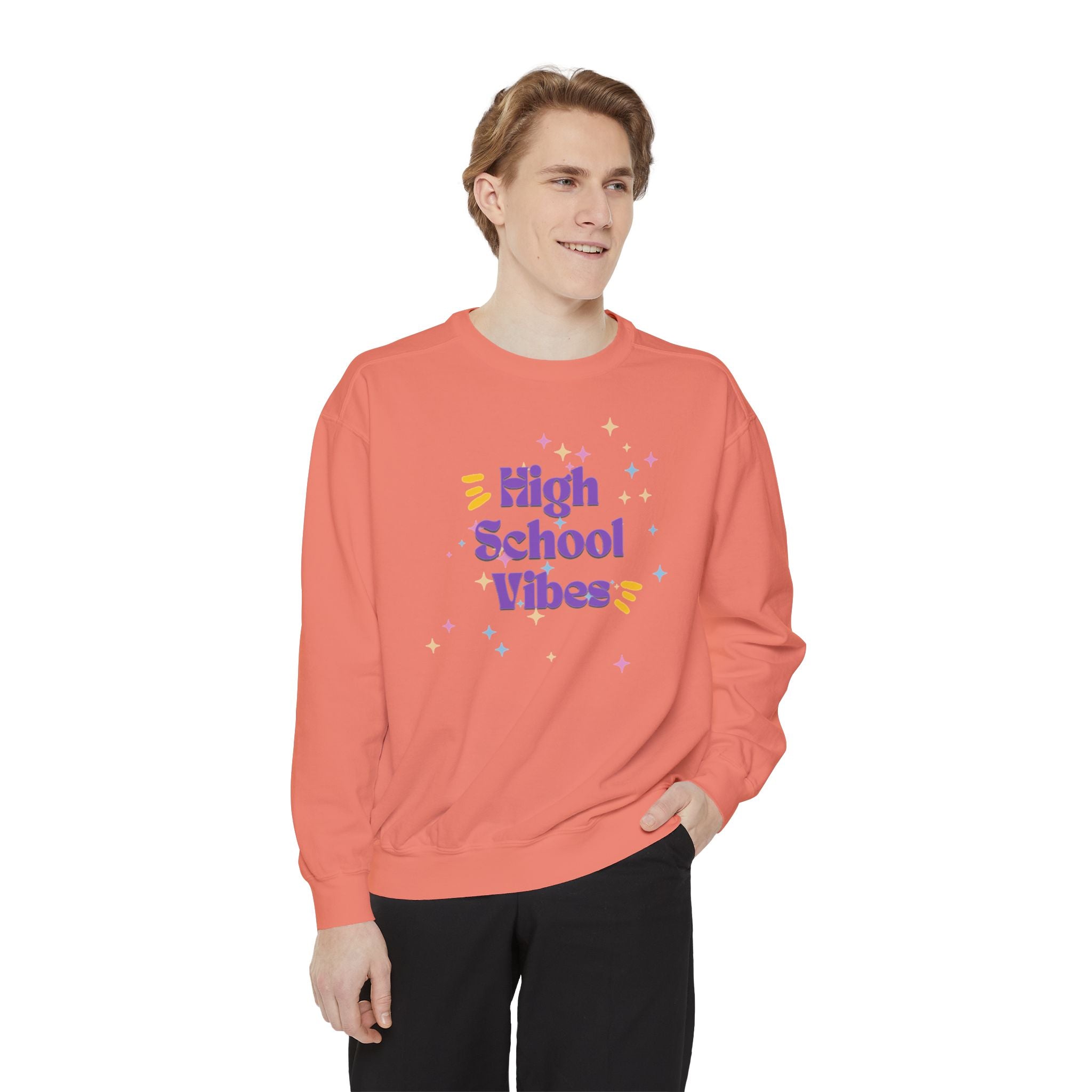 High School Vibes Unisex Garment-Dyed Sweatshirt