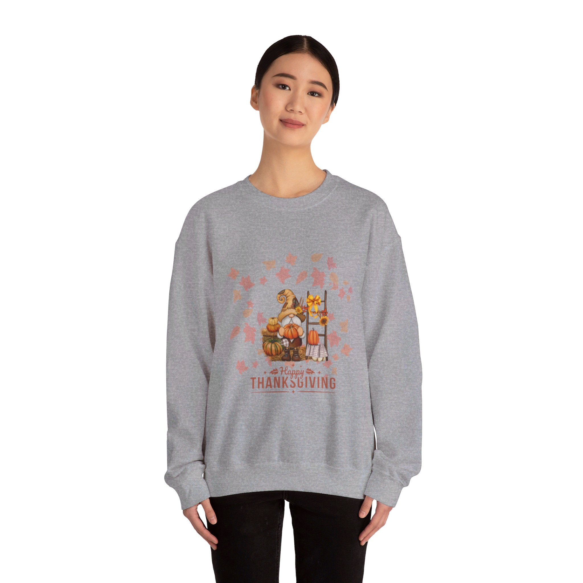 Gnome Happy Thanksgiving Unisex Heavy Blend™ Crewneck Sweatshirt