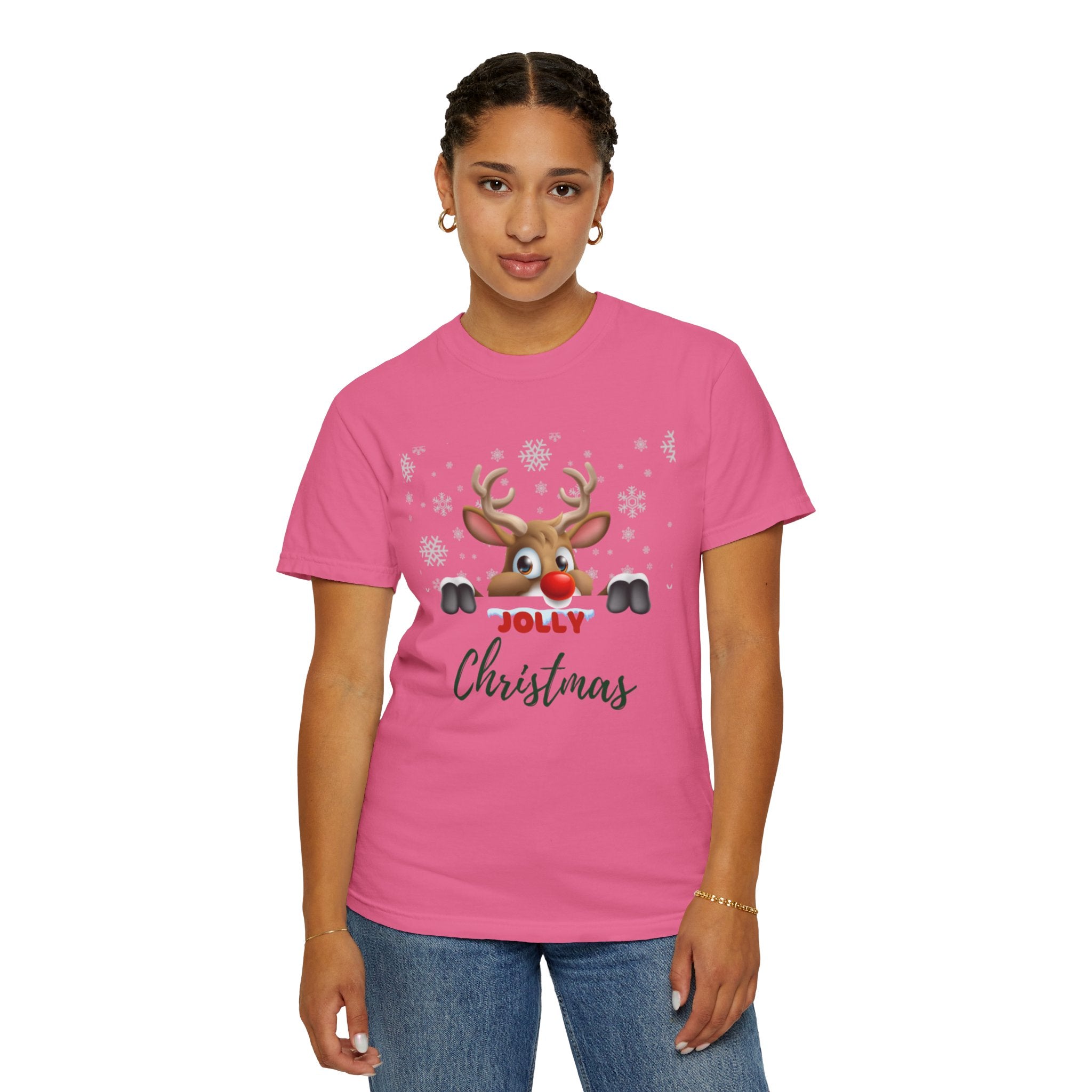 Jolly Christmas Unisex Garment-Dyed T-shirt