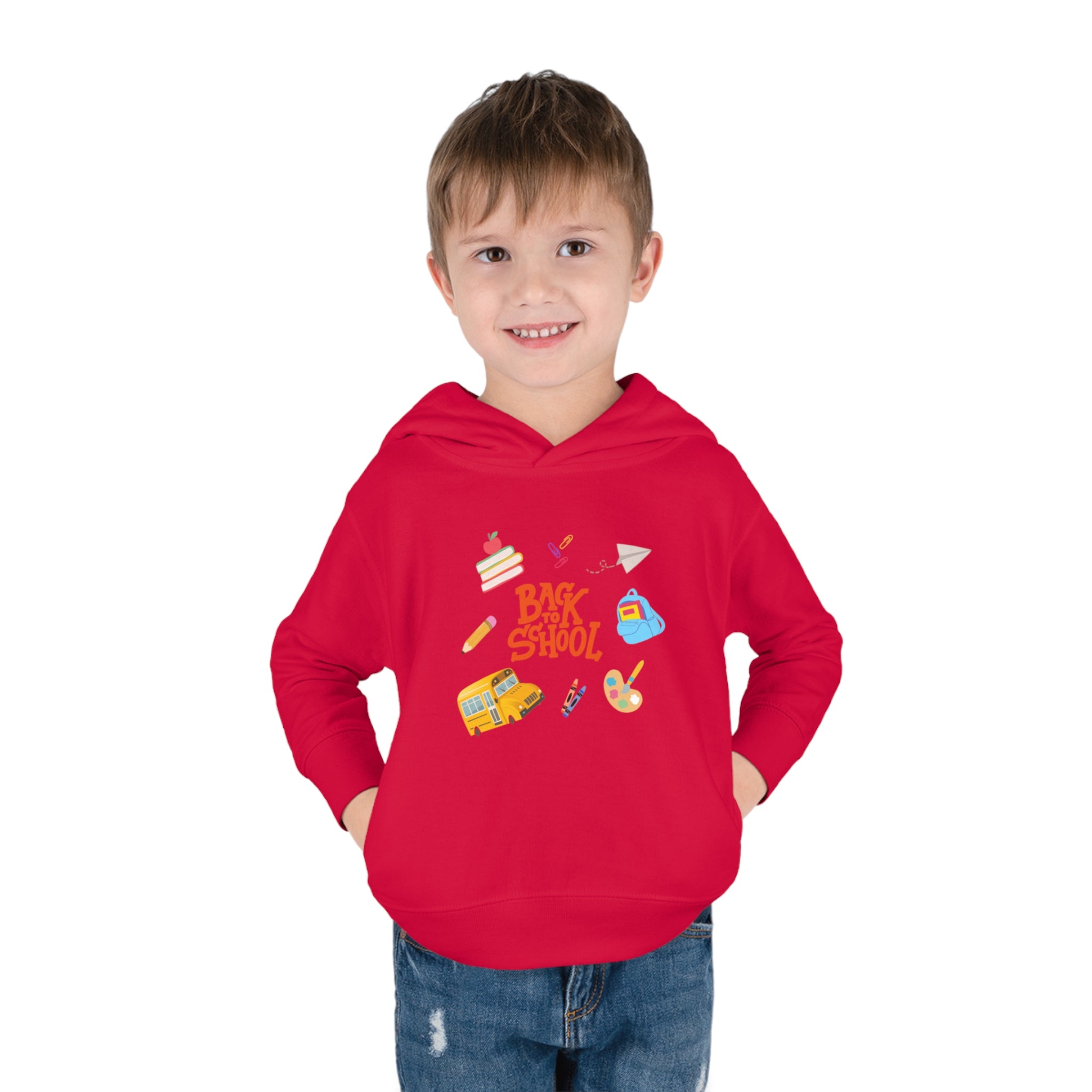 Back To School Time Toddler Pullover Fleece Hoodie