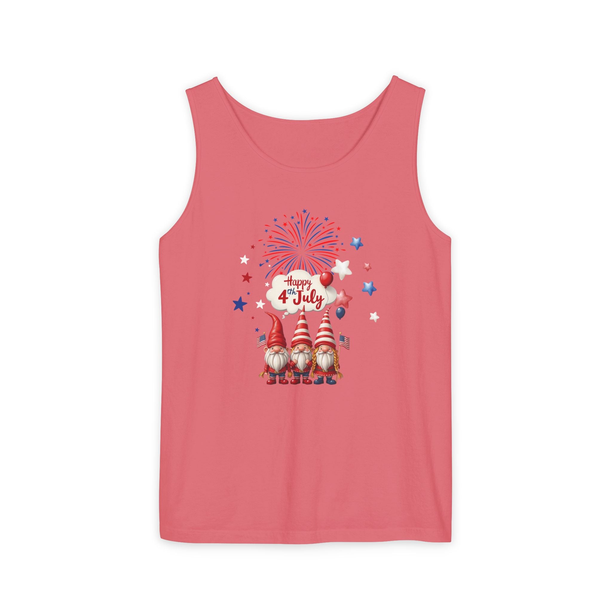 Gnome 4th of July Unisex Tank Top, Festive Holiday Apparel, Casual Independence Day Wear