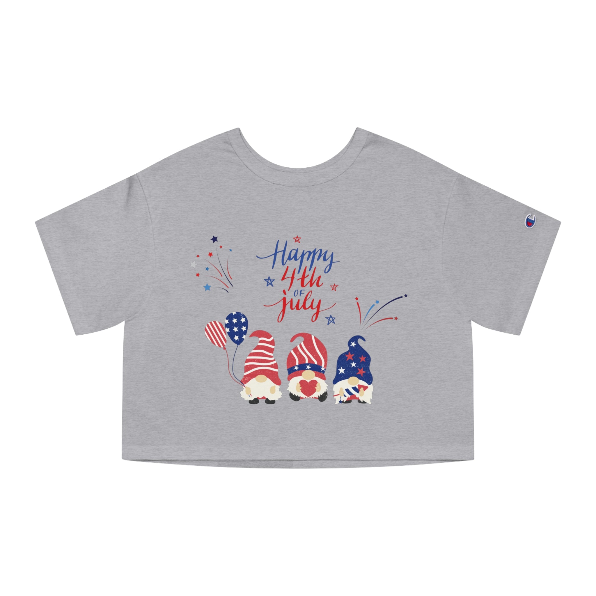 Happy 4th Of July Gnome's Champion Women's Heritage Cropped T-Shirt