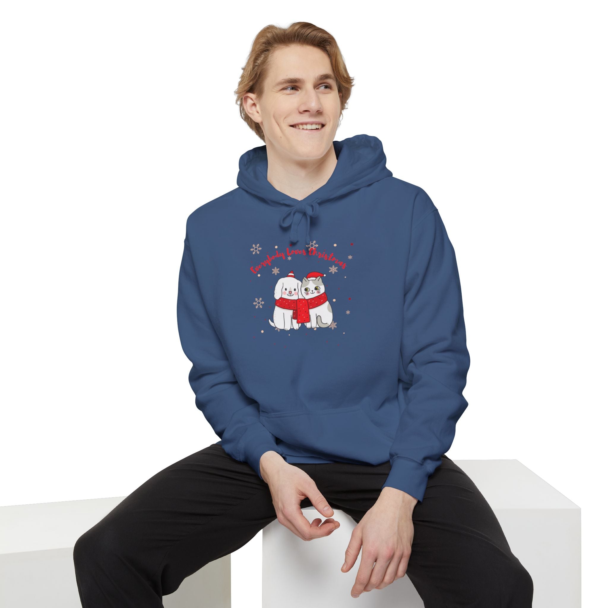 Everybody Loves Christmas Unisex Garment-Dyed Hoodie