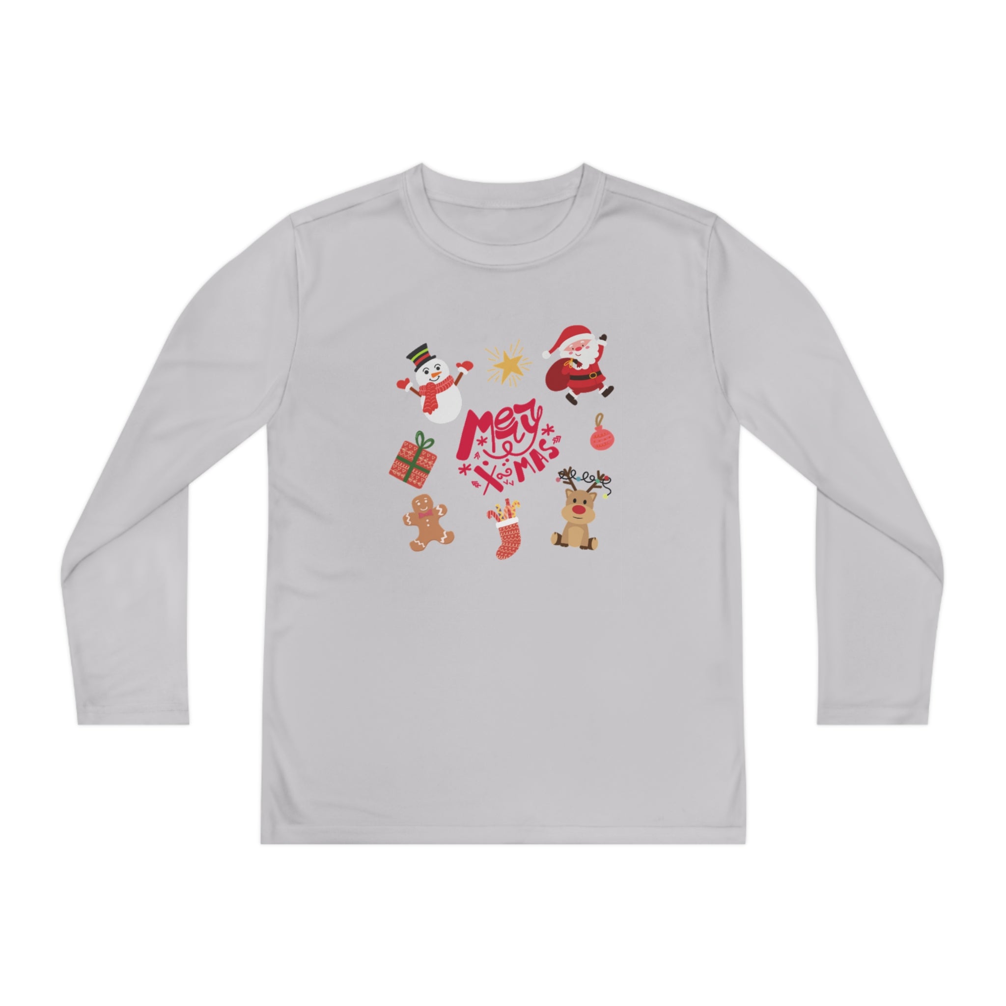 Merry Christmas Crew Youth Long Sleeve Competitor Tee