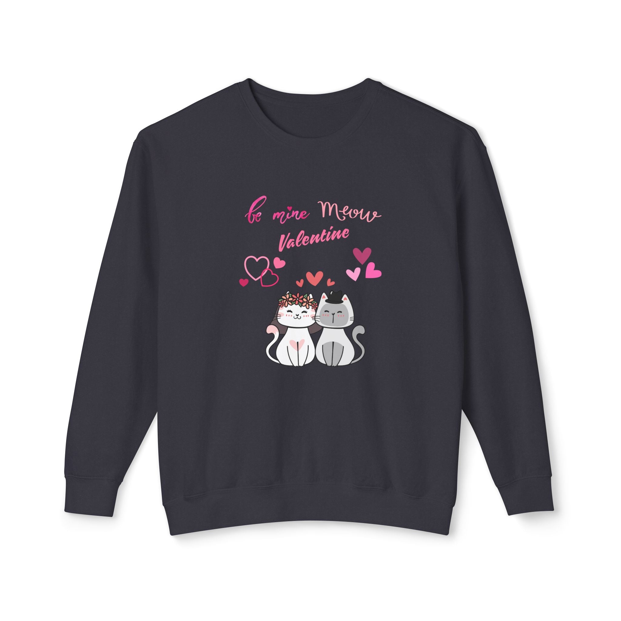 Meow Valentine's Day Unisex Lightweight Crewneck Sweatshirt