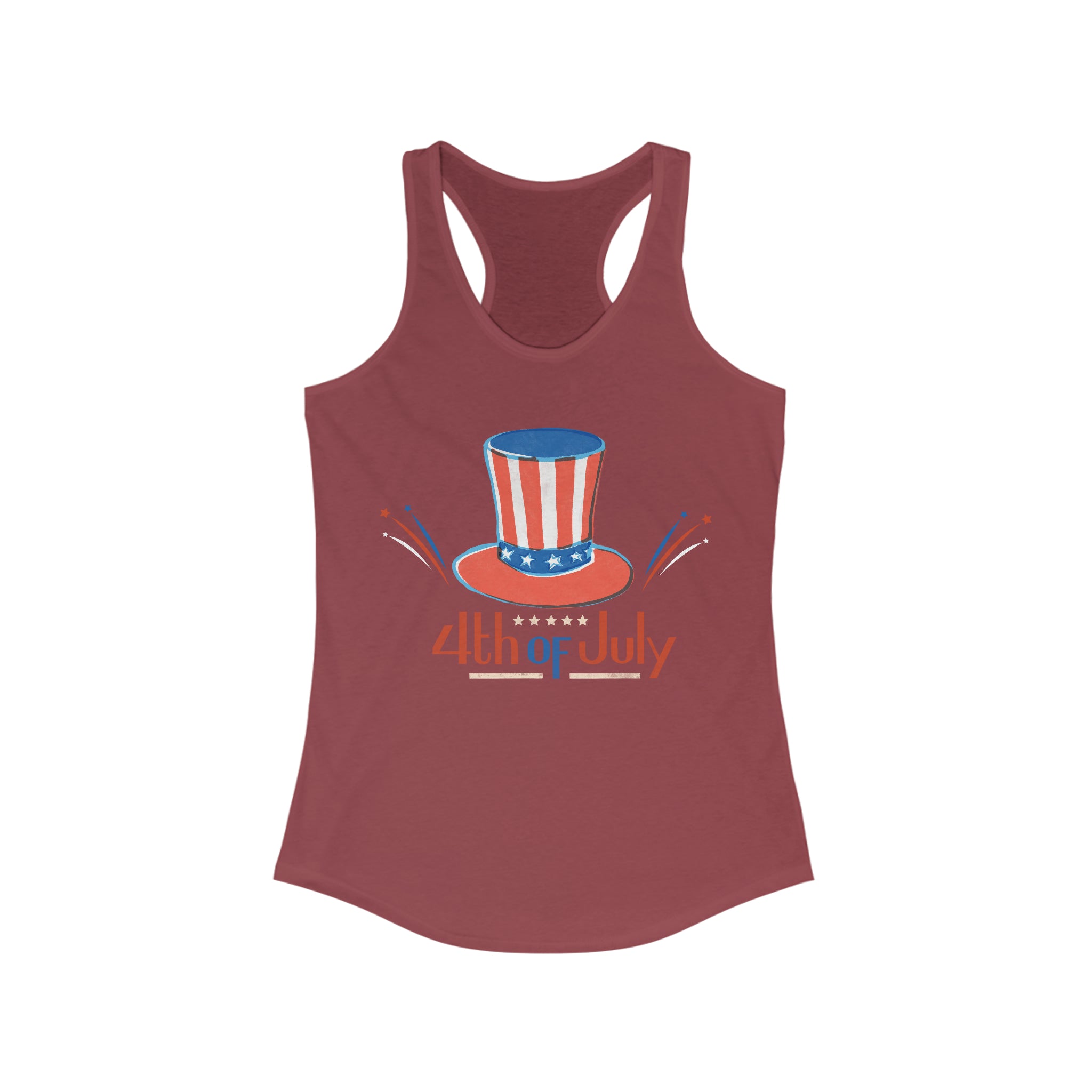 4th Of July Women's Ideal Racerback Tank