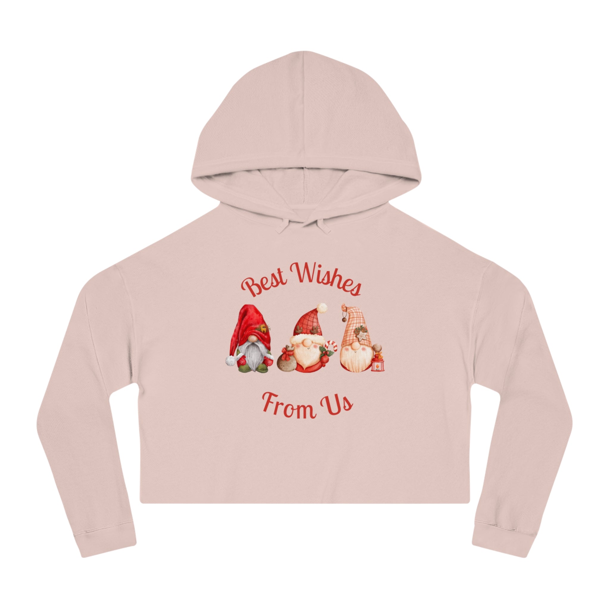 Gnome Best Wishes Women’s Cropped Hooded Sweatshirt
