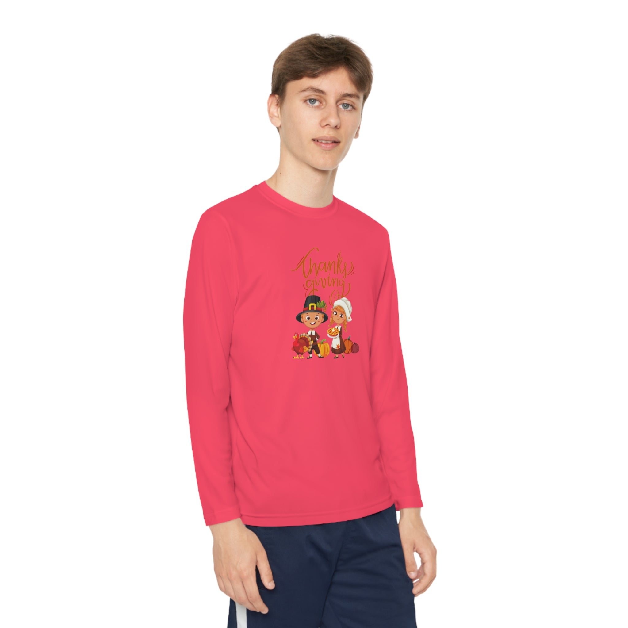 Happy Thanksgiving Youth Long Sleeve Competitor Tee
