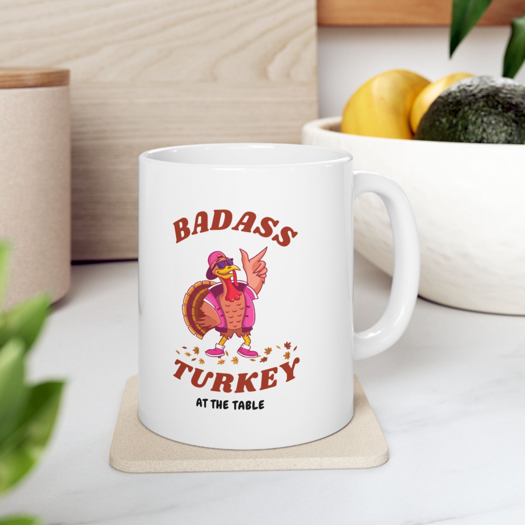 Badass Turkey Ceramic Mug, (11oz, 15oz)