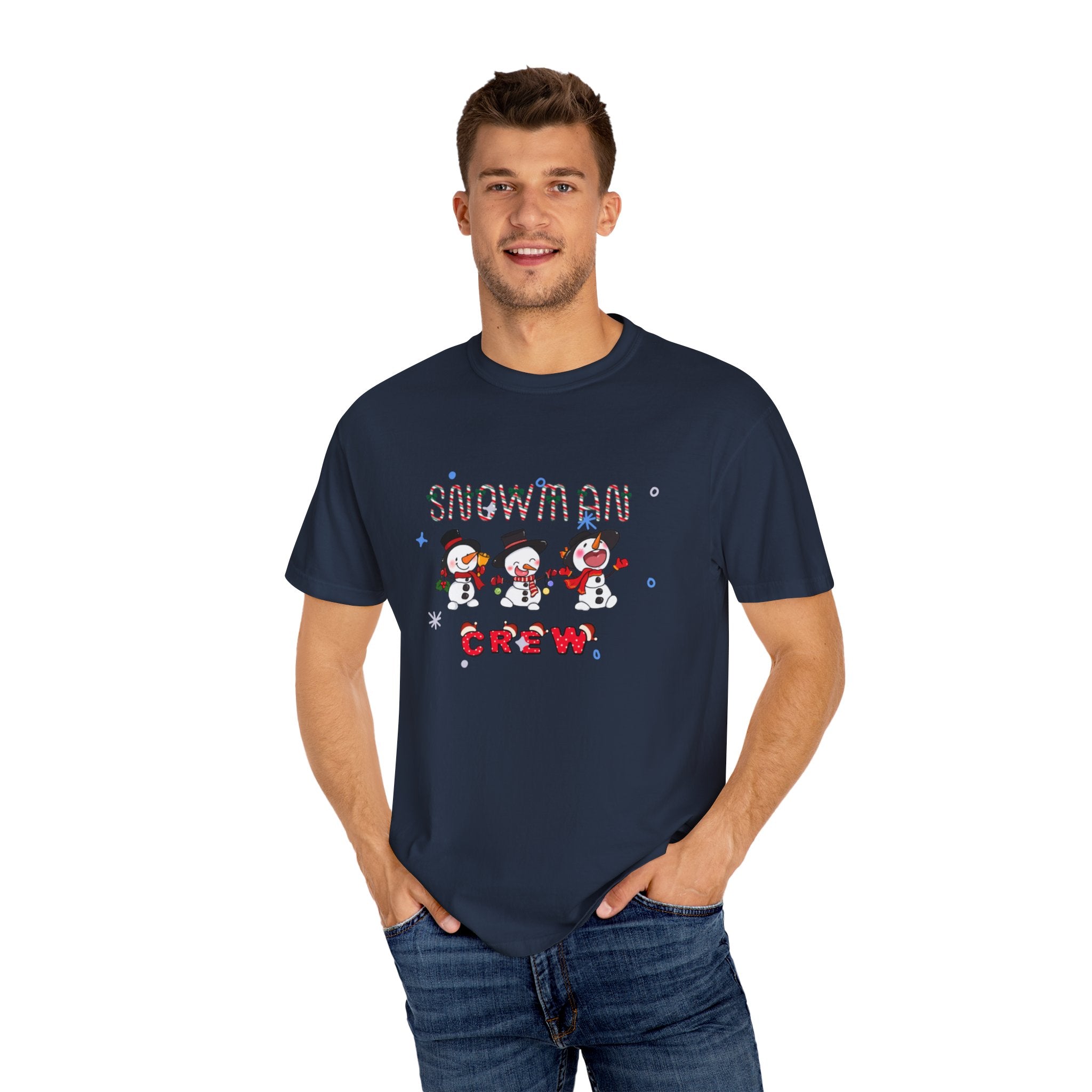 Snowman Crew Unisex Garment-Dyed T-shirt