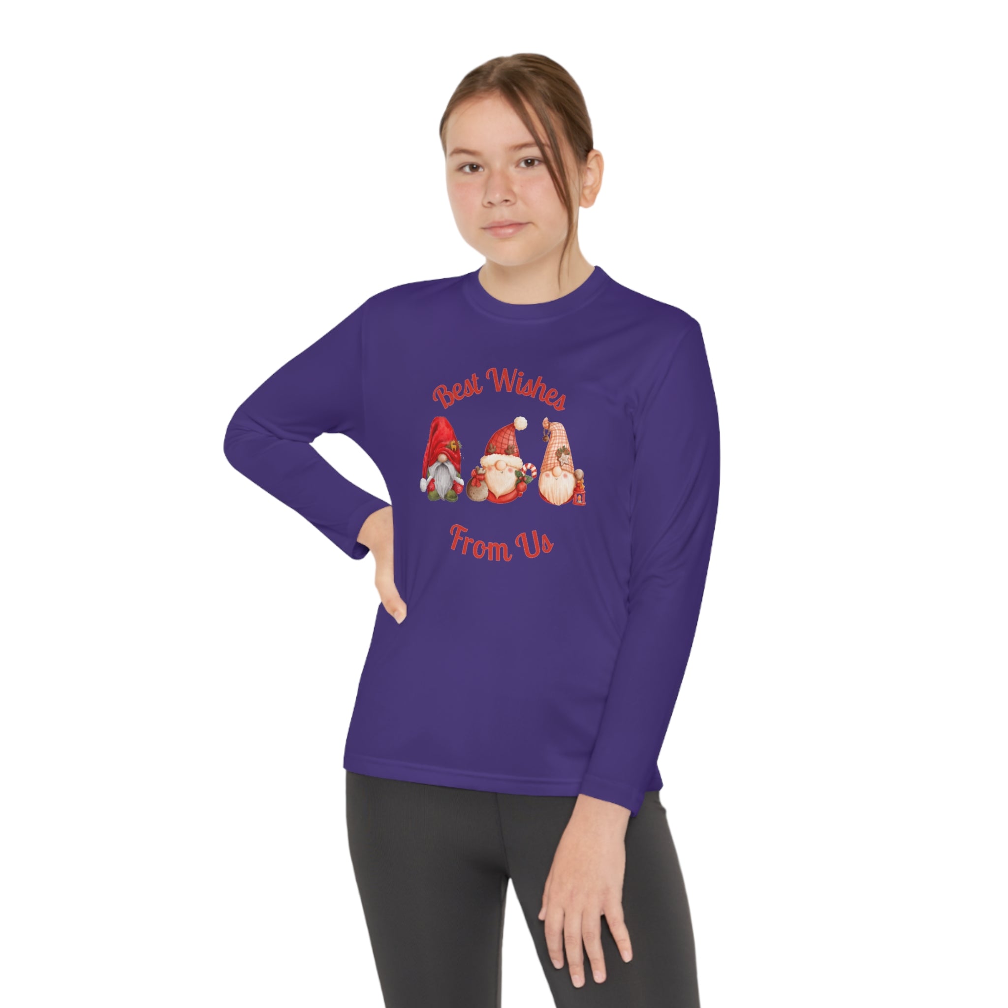 Gnome Best Wishes Youth Long Sleeve Competitor Tee