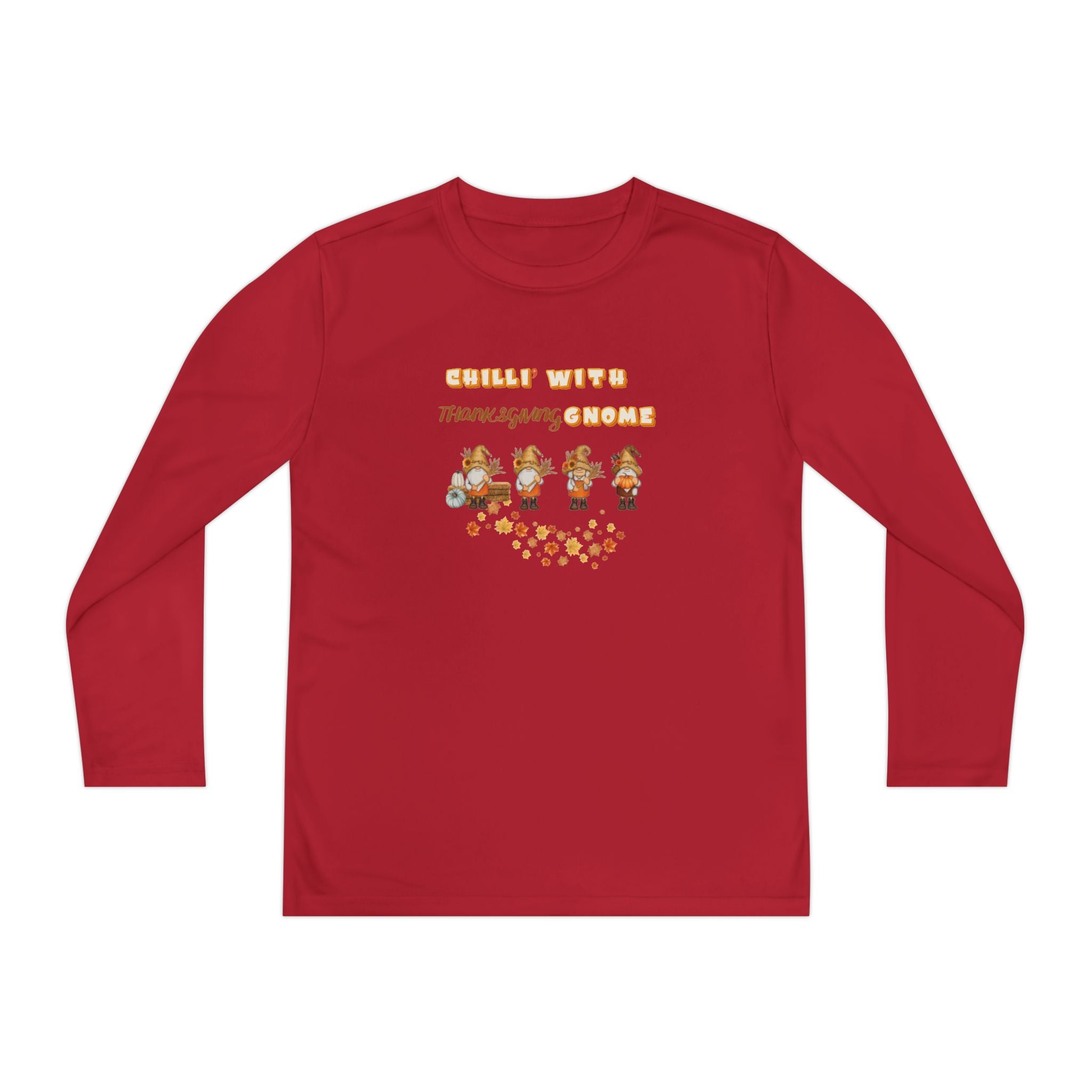 Chilli' With Thanksgiving Gnome Youth Long Sleeve Competitor Tee