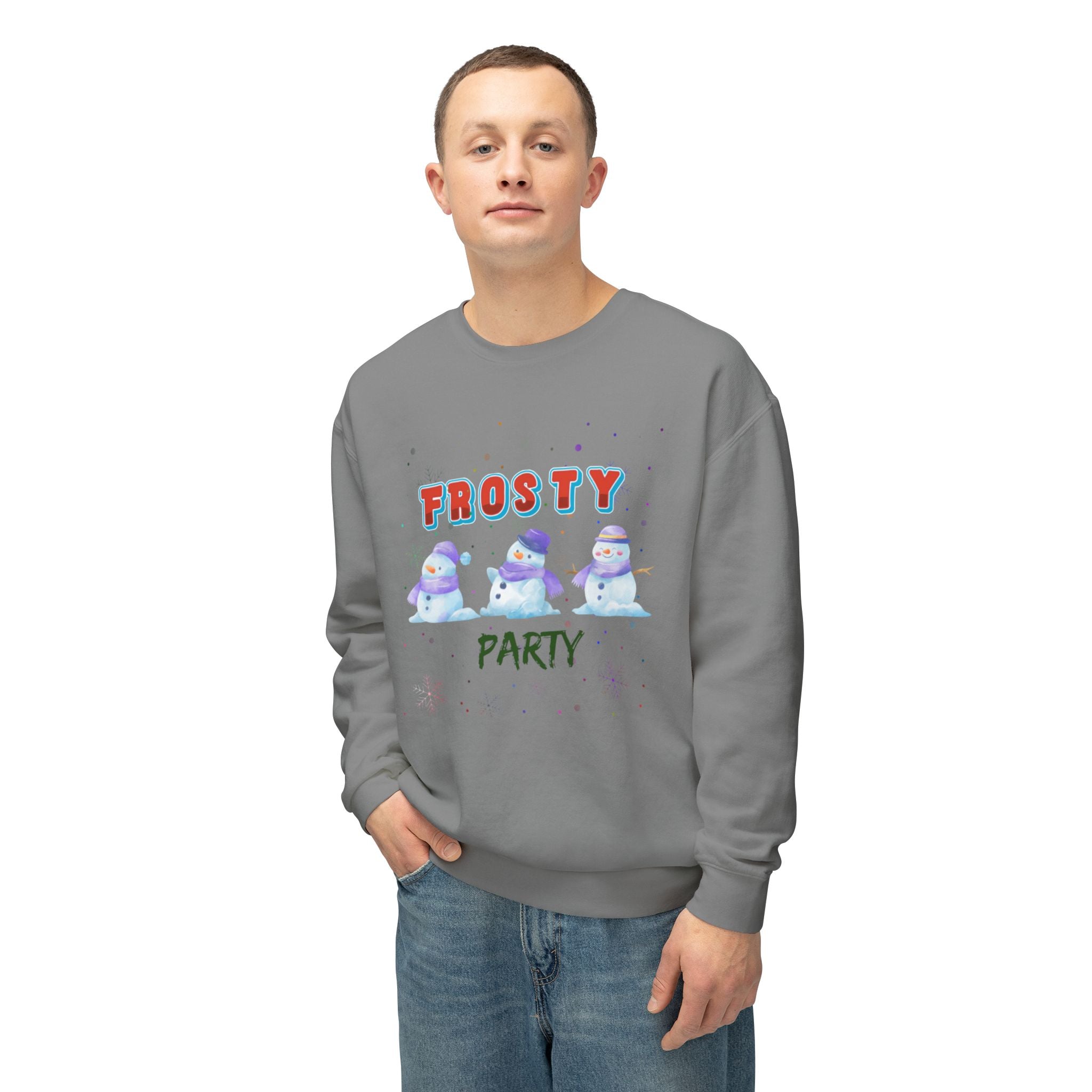 Frosty Party Unisex Lightweight Crewneck Sweatshirt