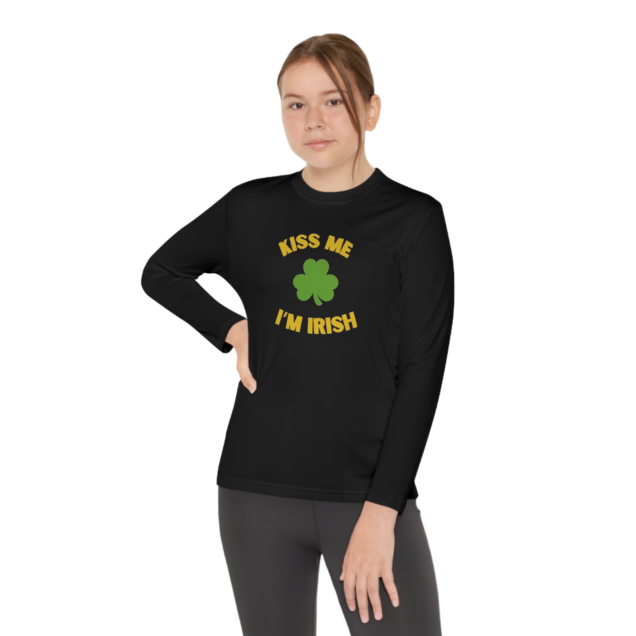 Kiss Me I'm Irish Youth Long Sleeve Competitor Tee