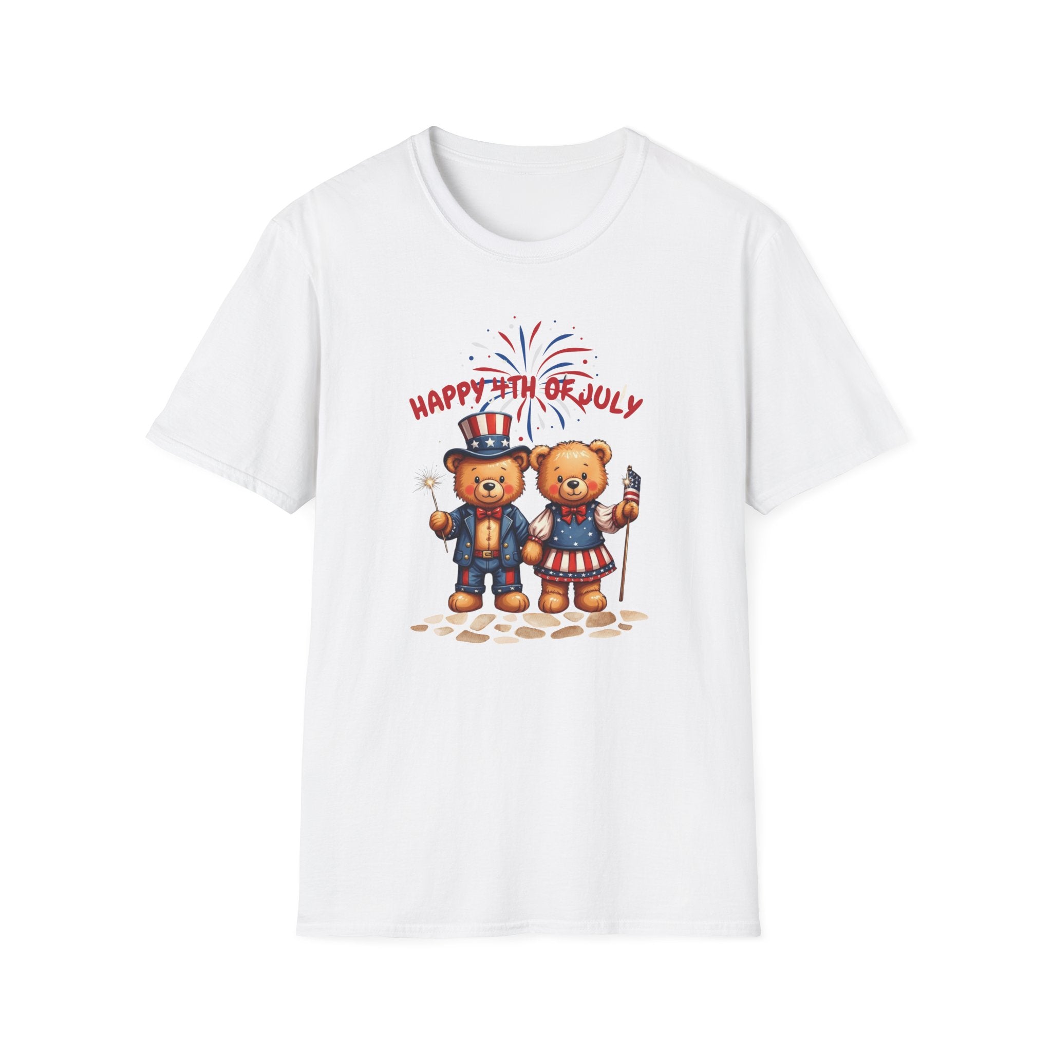 Happy 4th of July Teddy Bear Couple Unisex T-Shirt