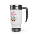 Beach Please Stainless Steel Travel Mug with Handle, 14oz