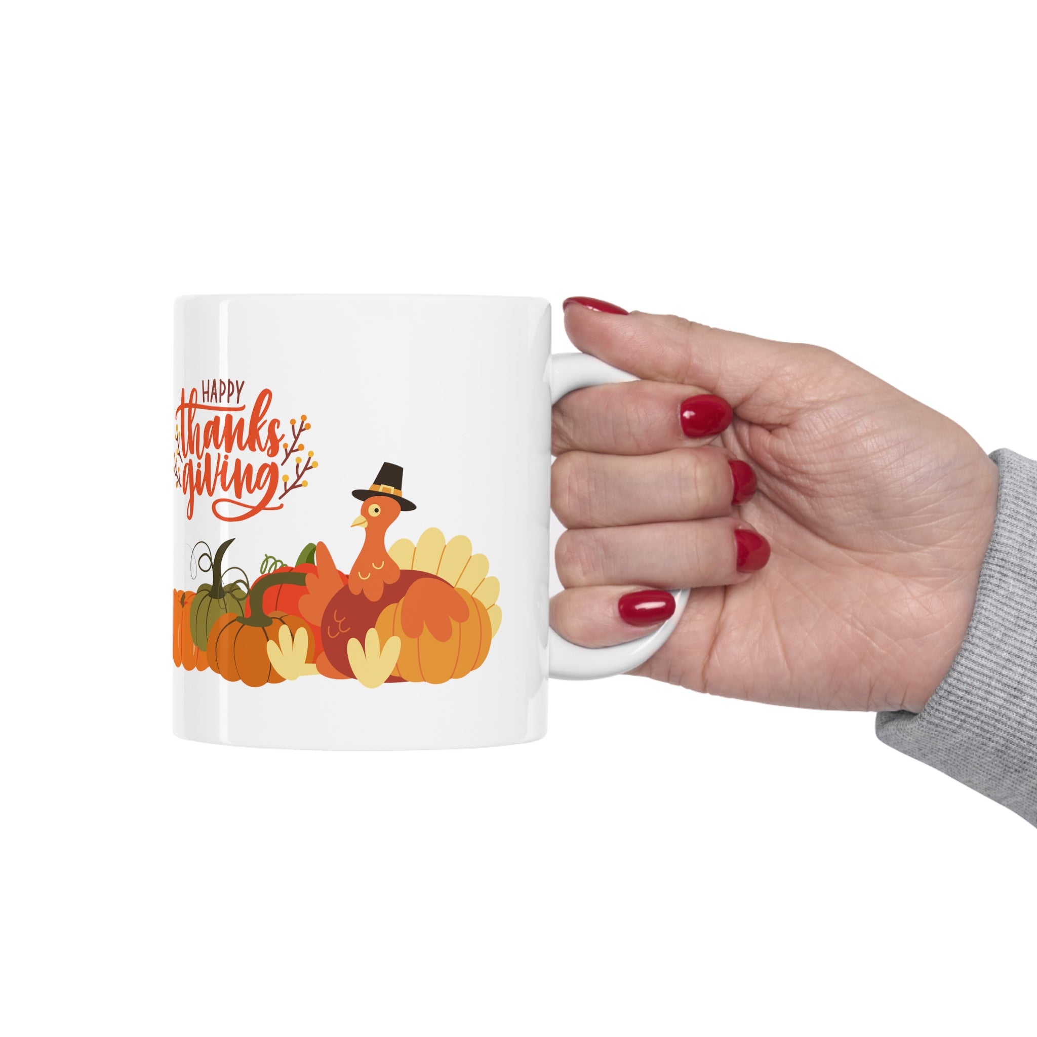Happy Thanksgiving Turkey Ceramic Mug 11oz