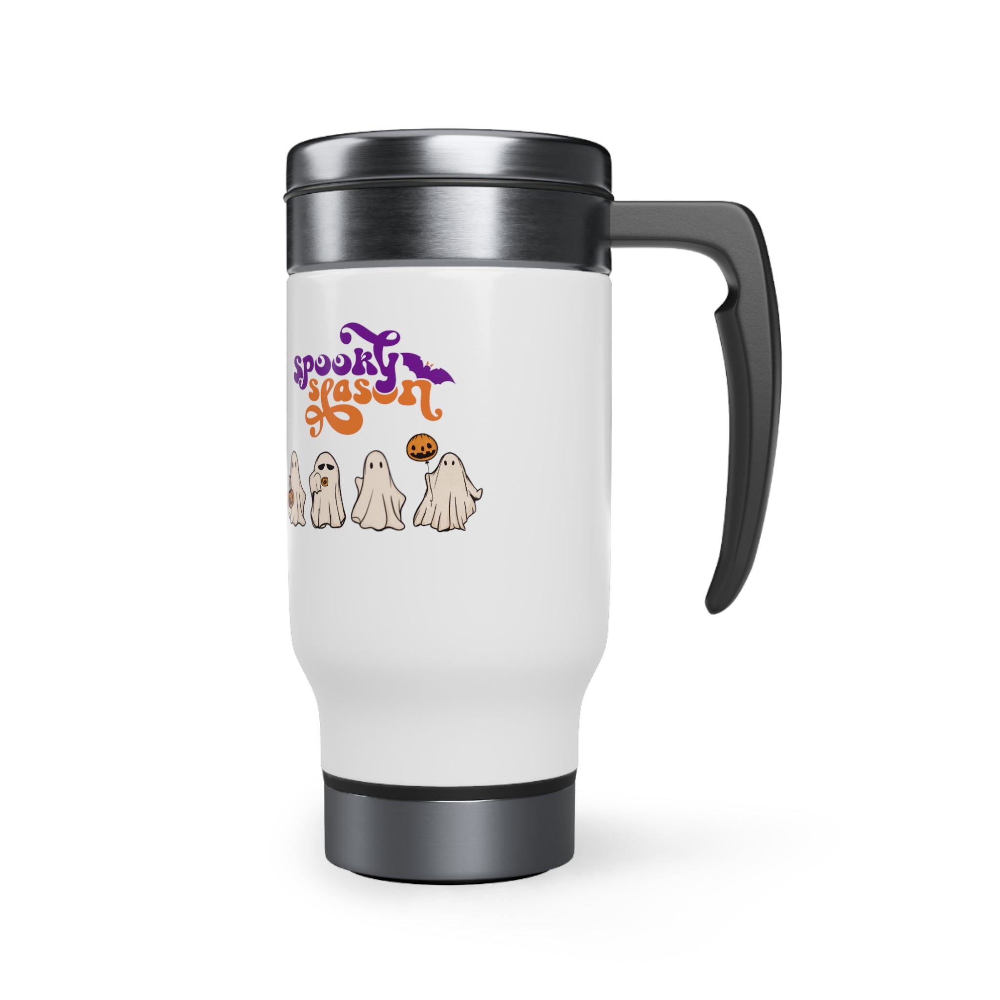 Spooky Season Stainless Steel Travel Mug with Handle, 14oz