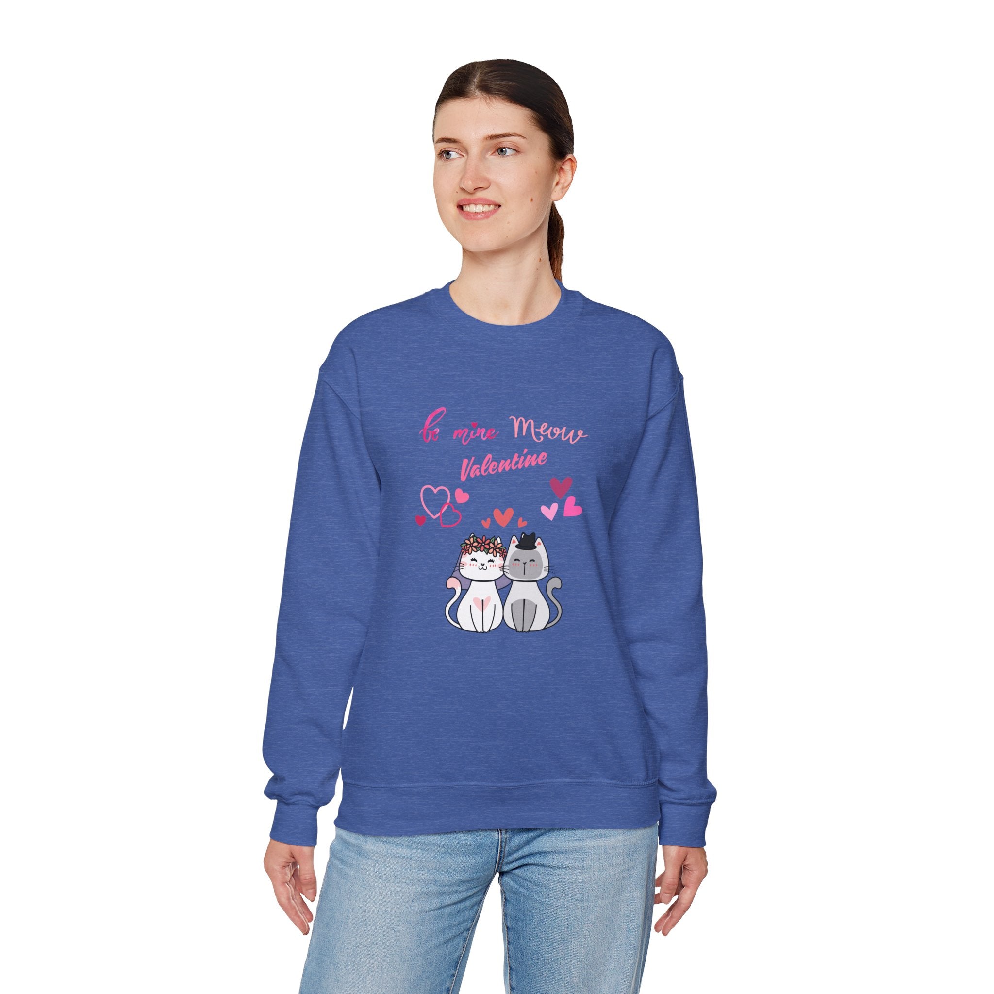 Meow Valentine's Day Unisex Heavy Blend™ Crewneck Sweatshirt