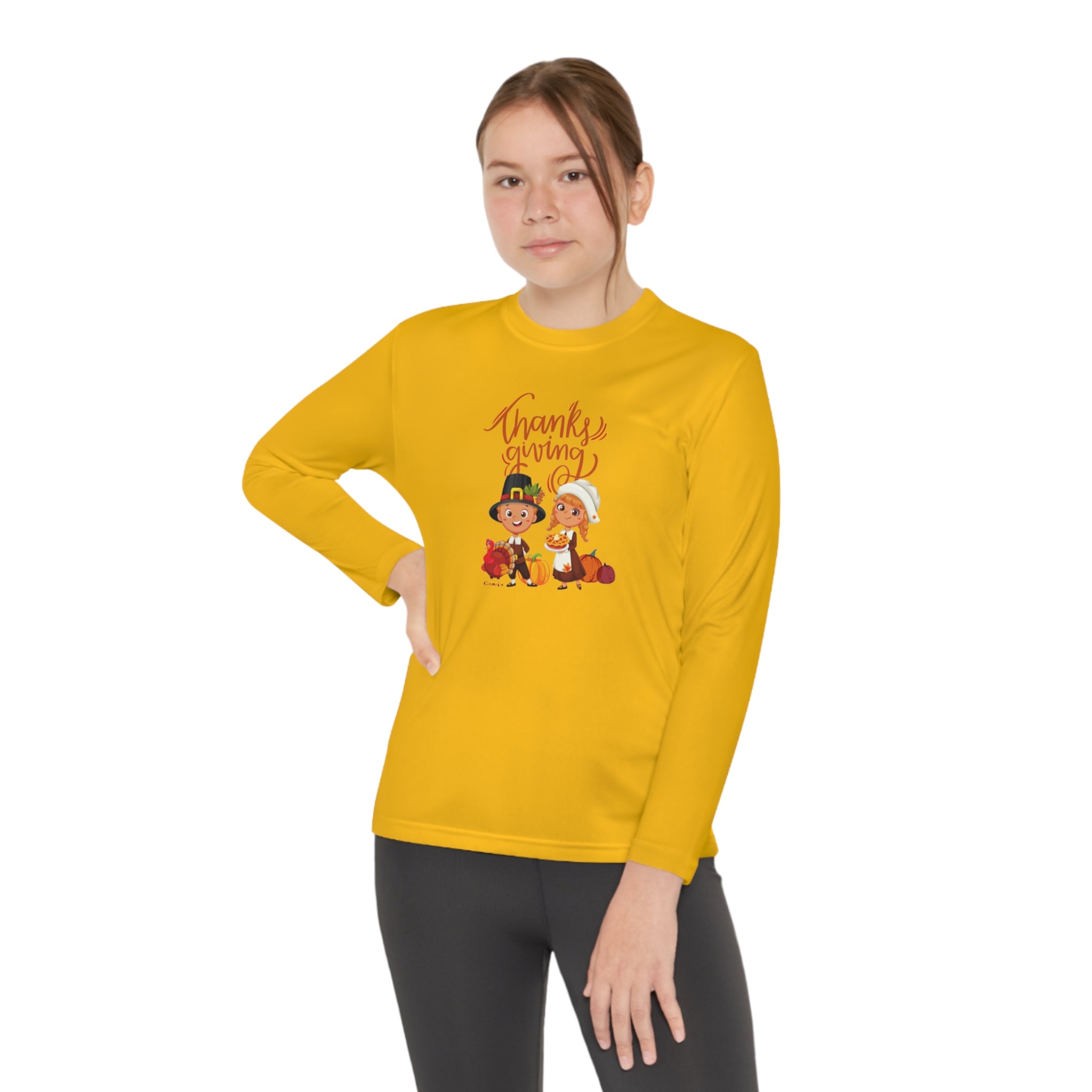 Happy Thanksgiving Youth Long Sleeve Competitor Tee
