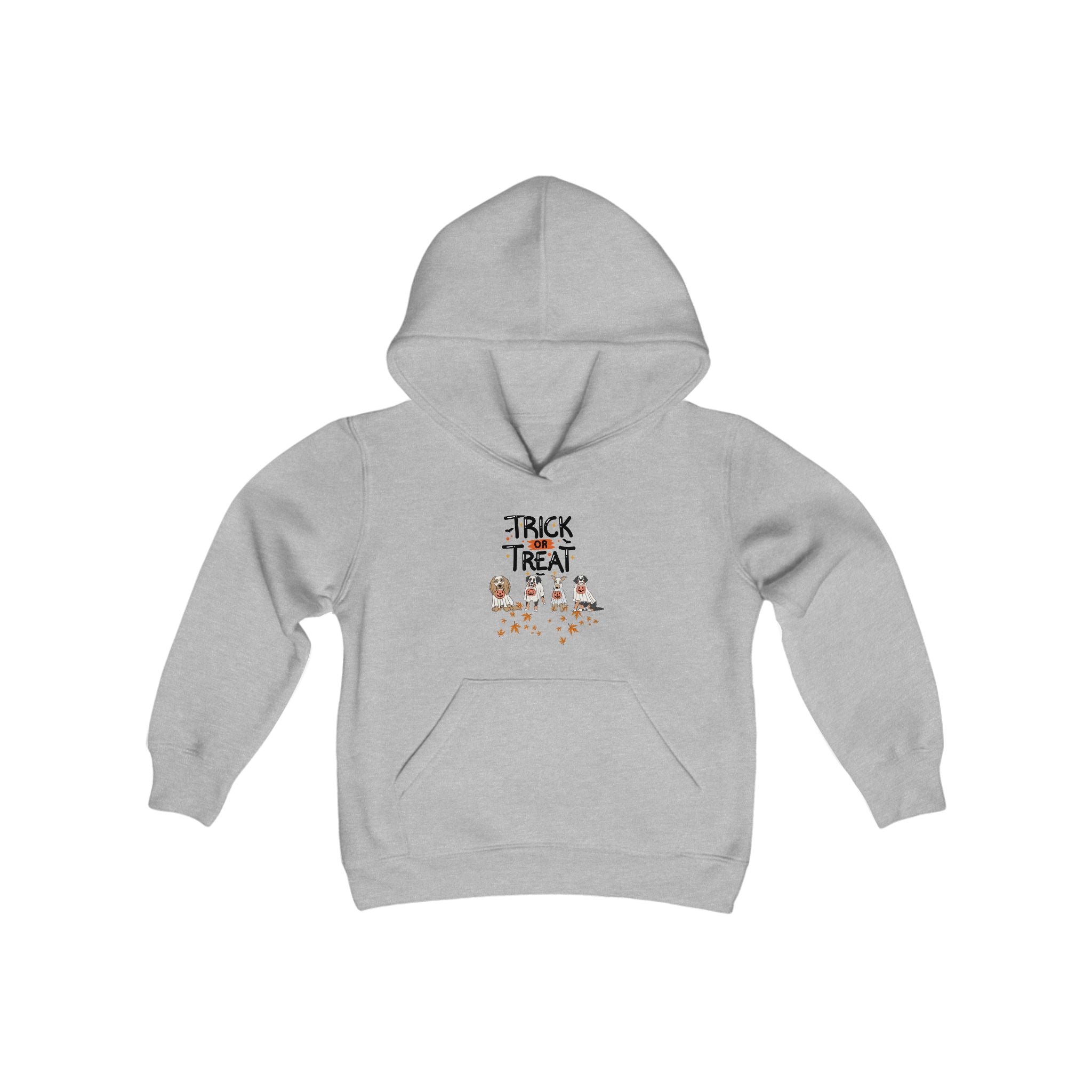 Pooch Trick or Treat Youth Heavy Blend Hooded Sweatshirt