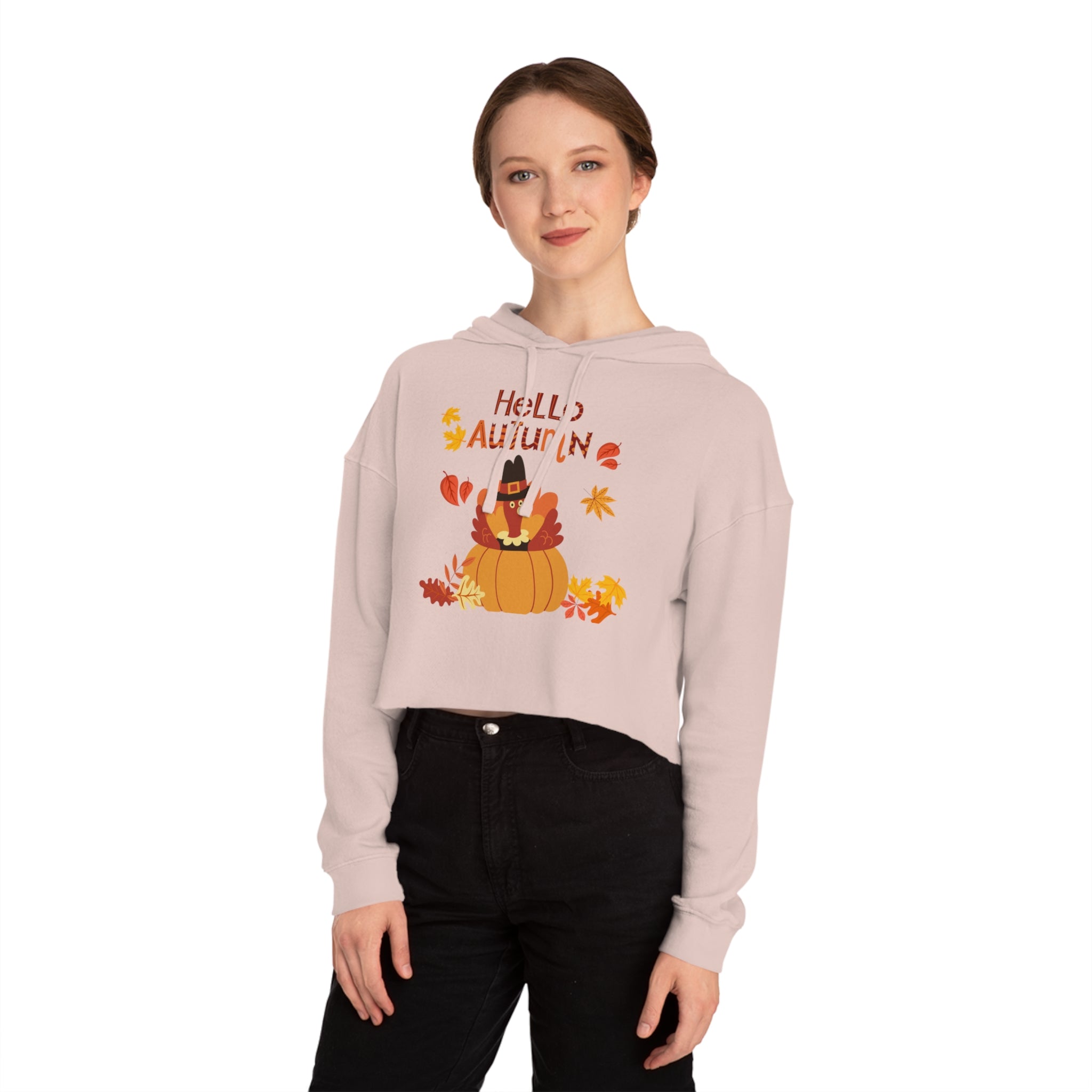 Hello Autumn Women’s Cropped Hooded Sweatshirt