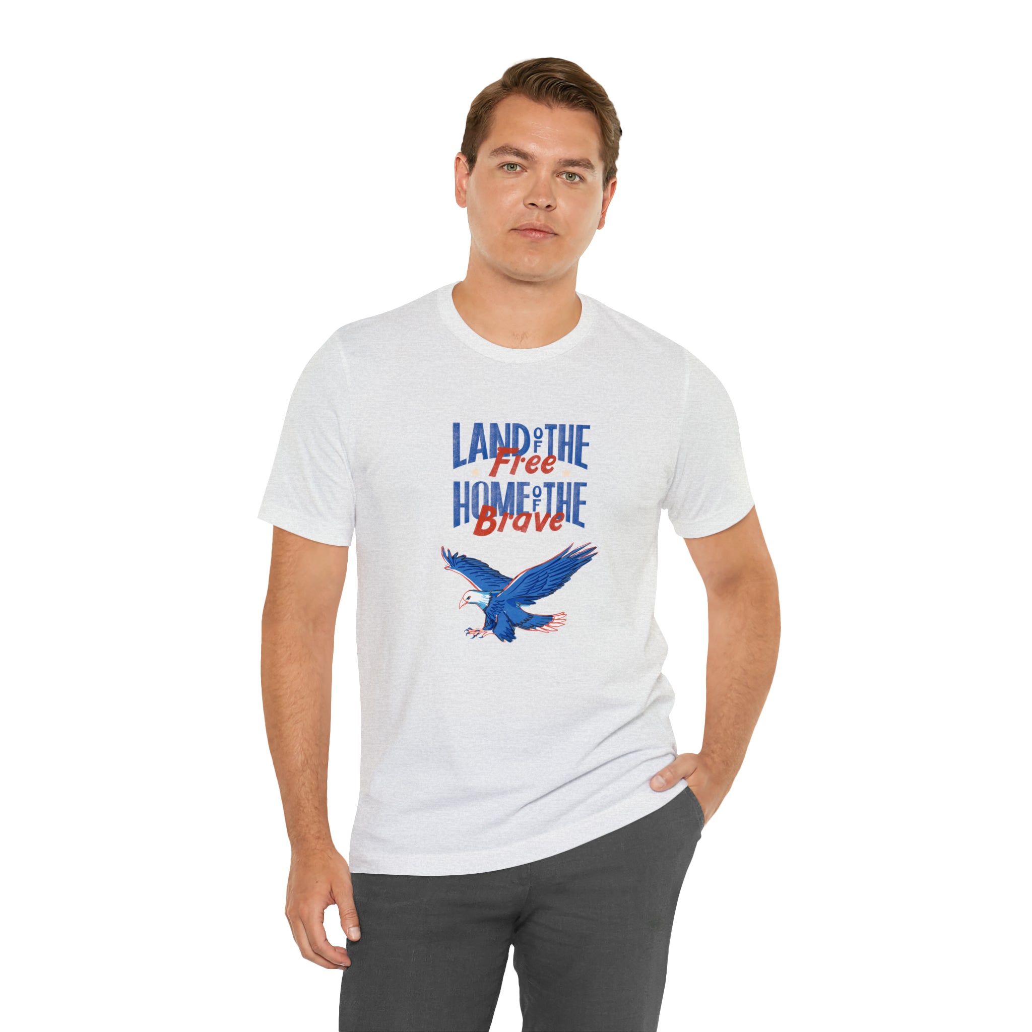 Land Of The Free Home Of The Brave Unisex Jersey Short Sleeve Tee