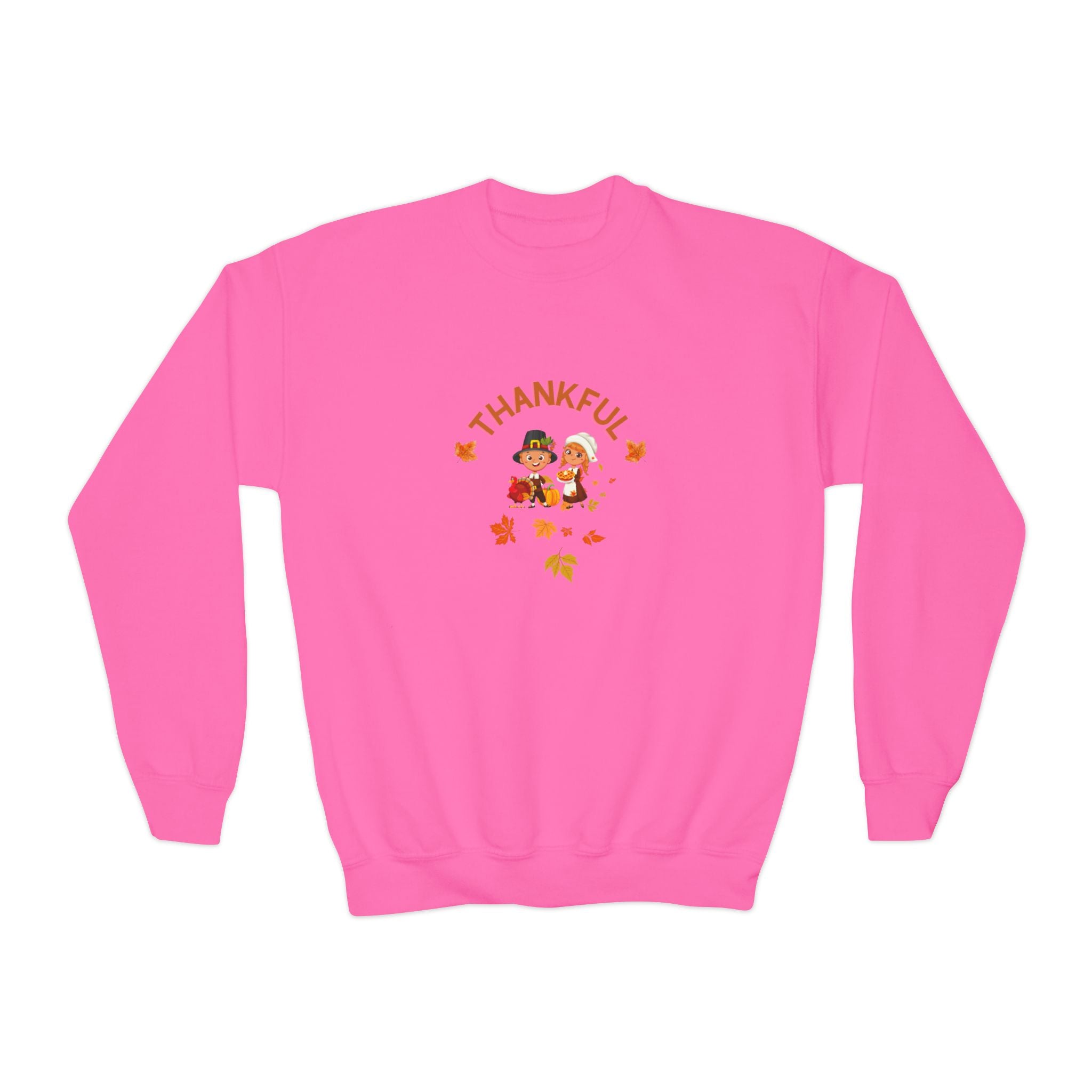 Pilgrims Turkey Day Youth Crewneck Sweatshirt