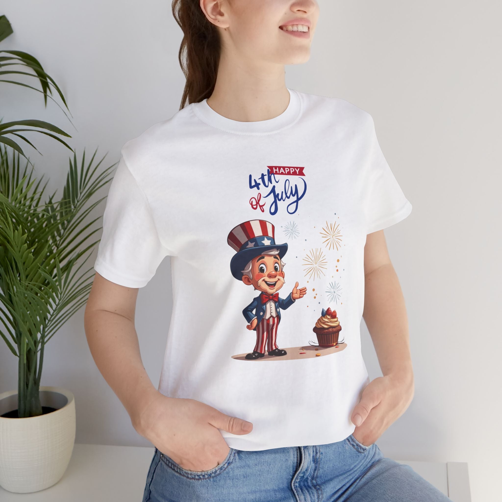Uncle Sam Happy 4th of July Unisex Jersey T-Shirt