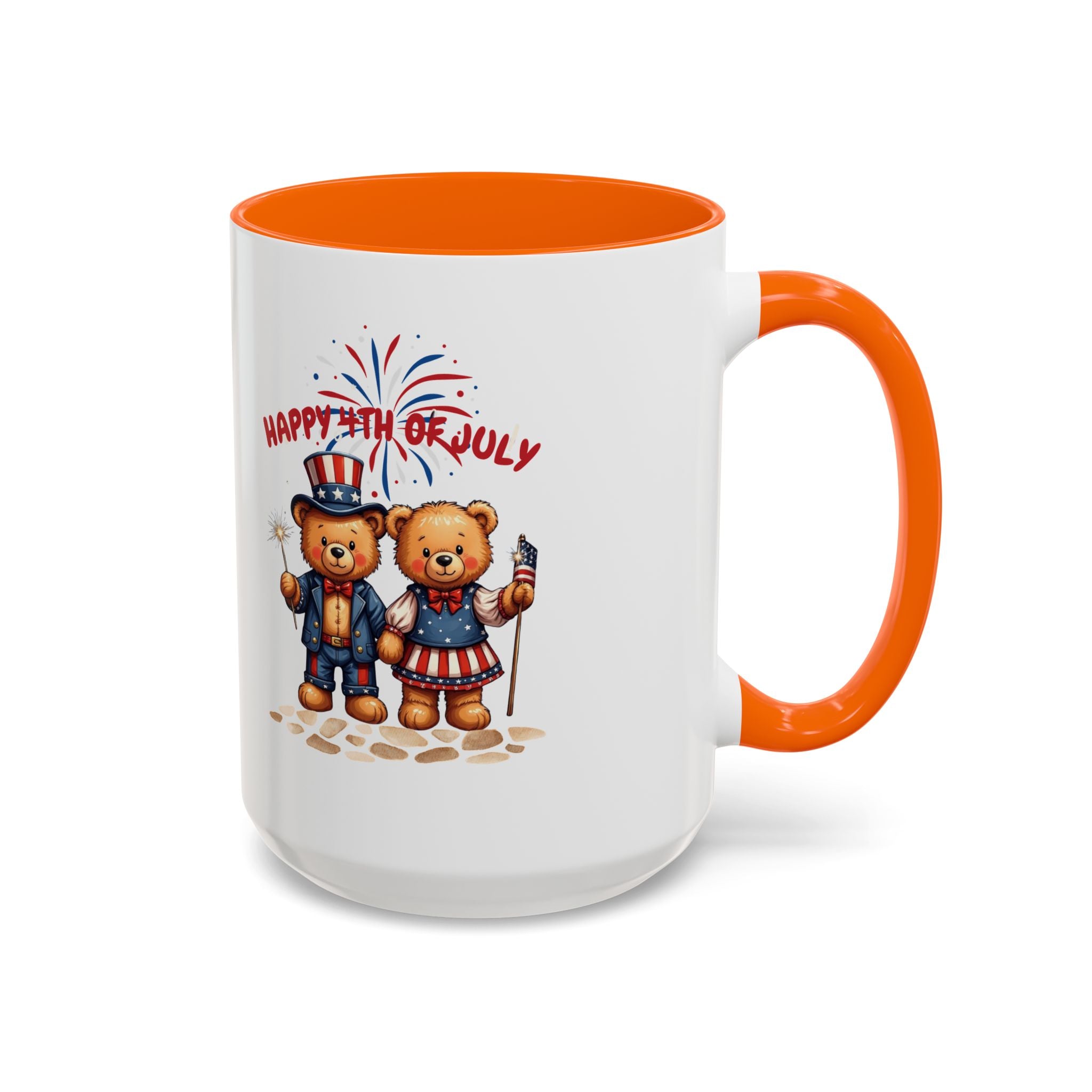 Happy 4th of July Teddy Bear Couple Coffee Mug