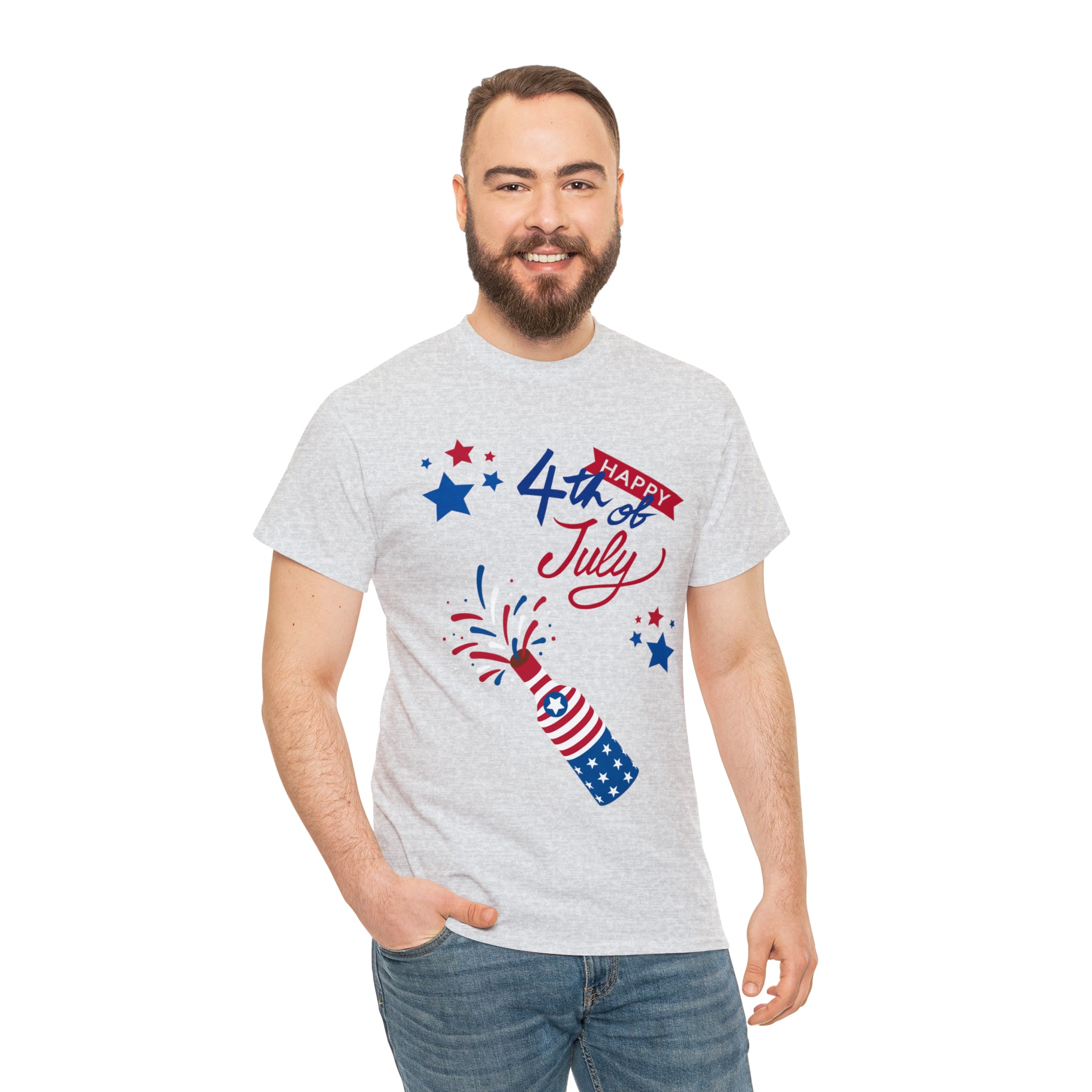 Happy 4th Of July Celebration Unisex Heavy Cotton Tee