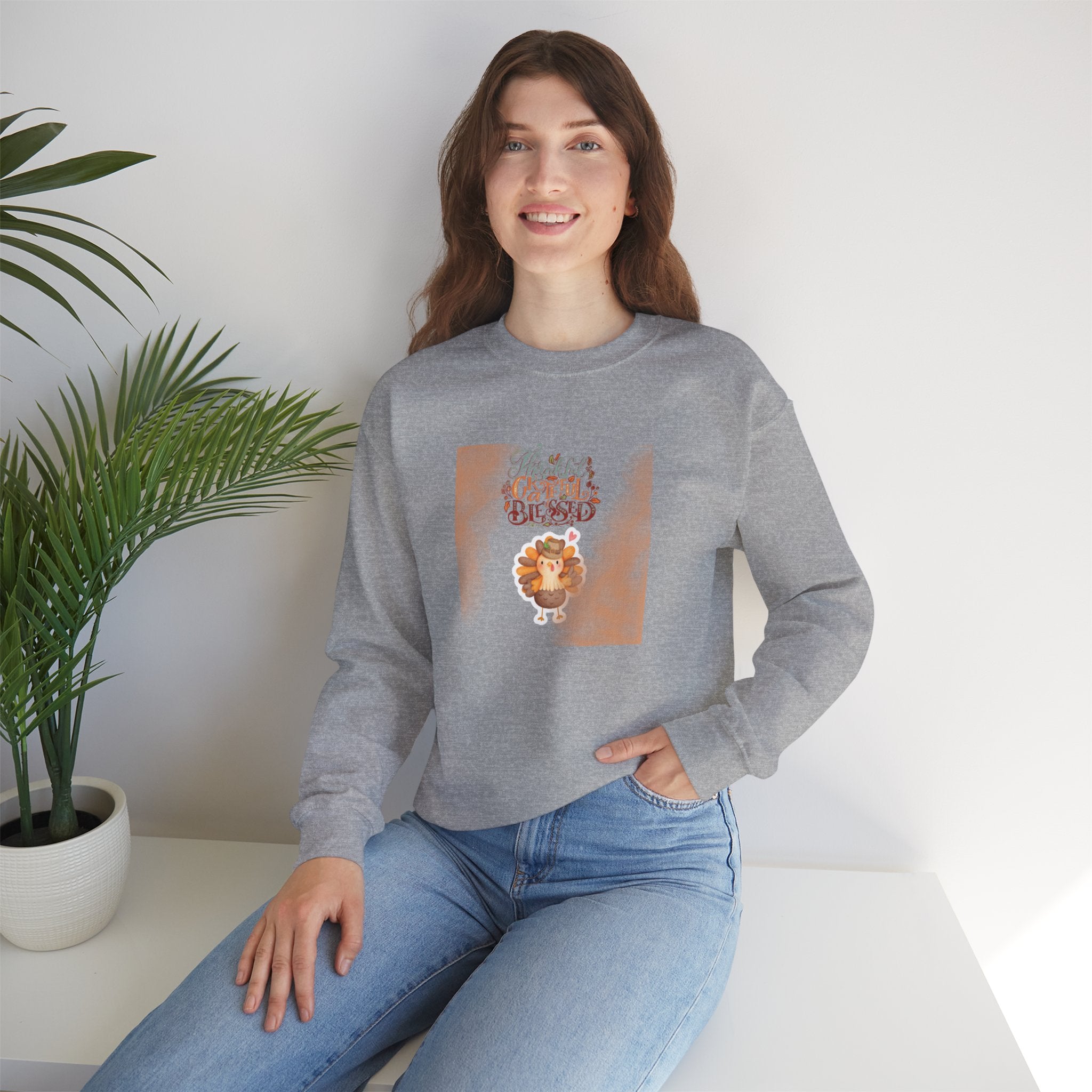 Thankful Grateful Blessed Unisex Heavy Blend™ Crewneck Sweatshirt