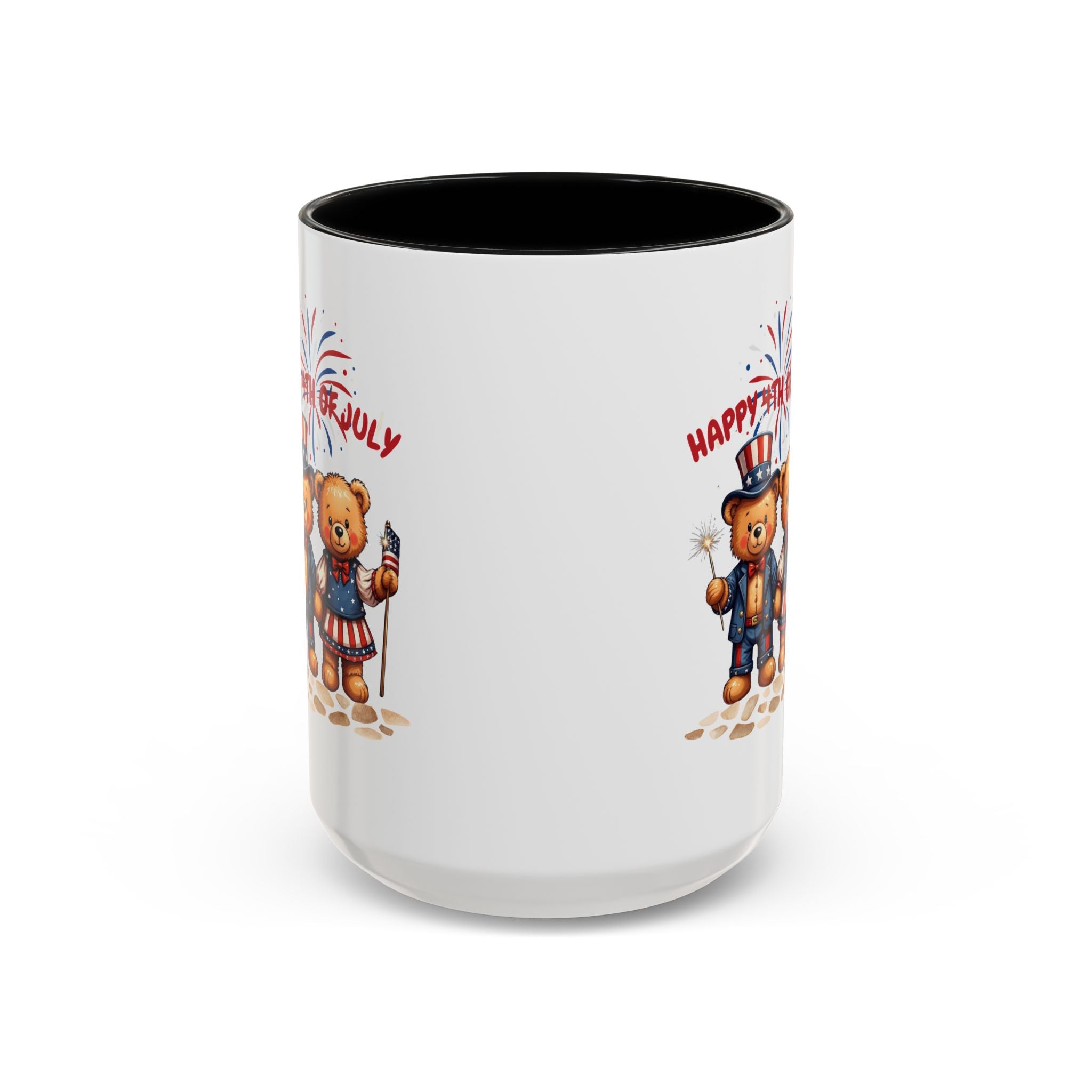 Happy 4th of July Teddy Bear Couple Coffee Mug
