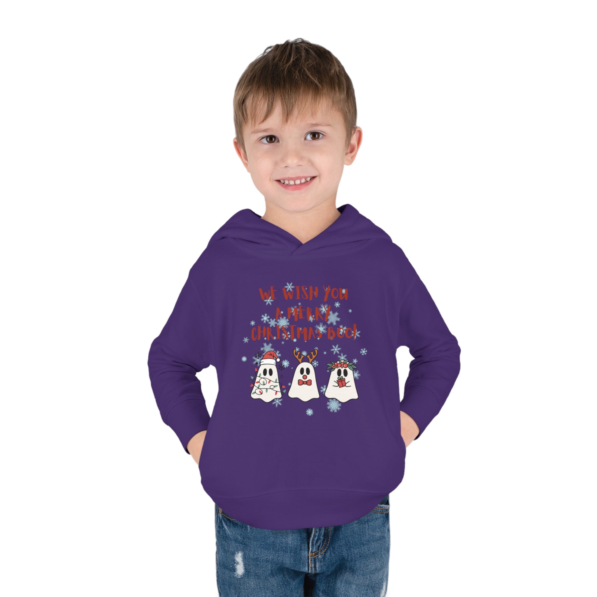 We Wish You A Merry Christmas Boo Toddler Pullover Fleece Hoodie
