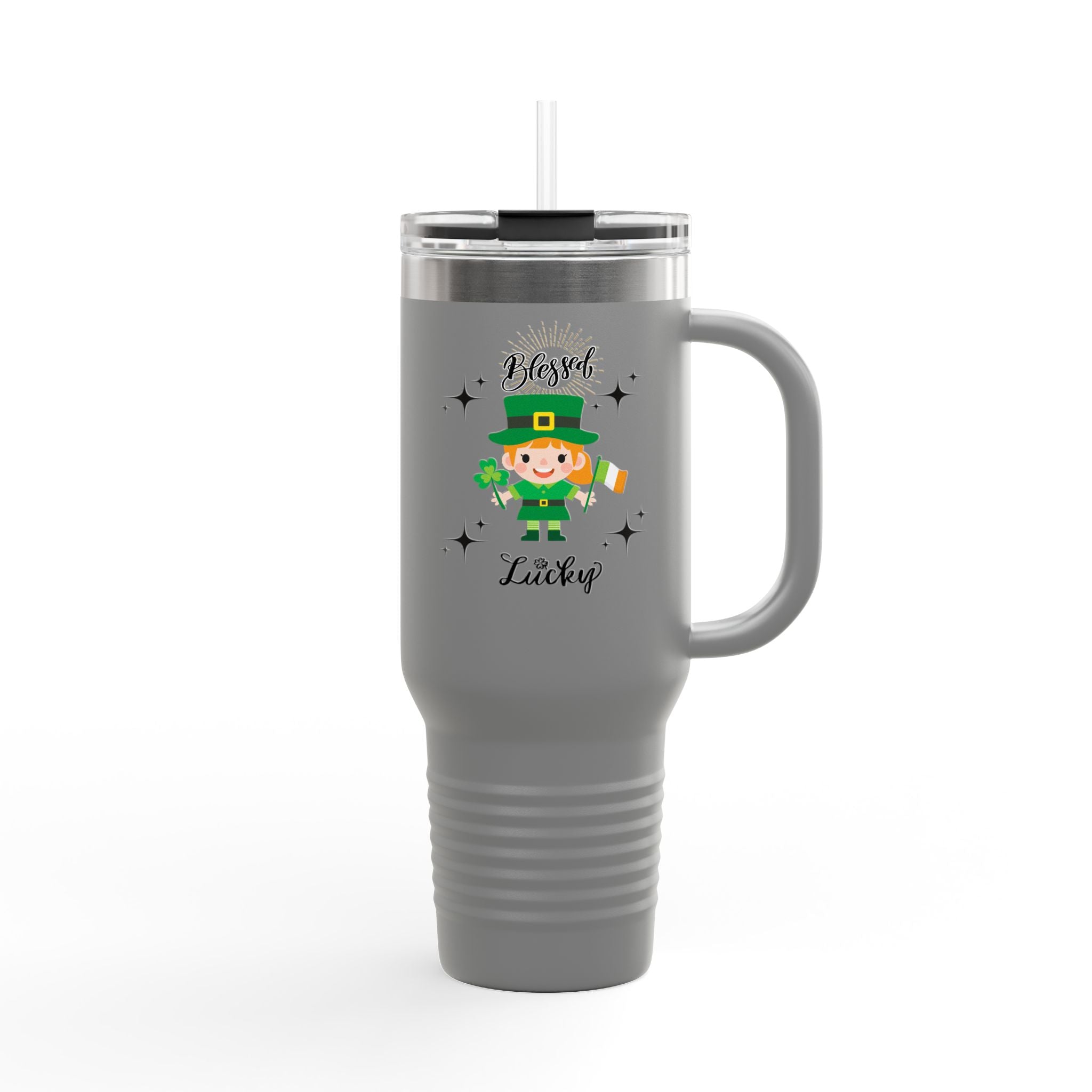 Blessed & Lucky Insulated Travel Mug - 40oz for St. Patrick's Day