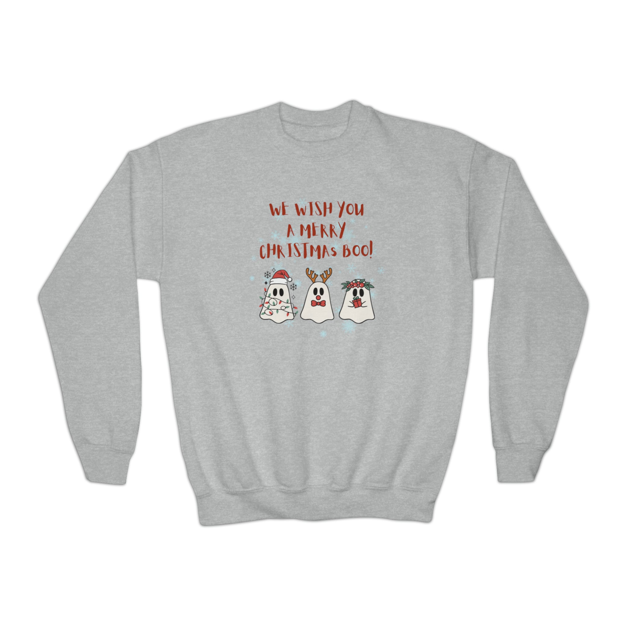 We Wish You A Merry Christmas Boo Youth Crewneck Sweatshirt