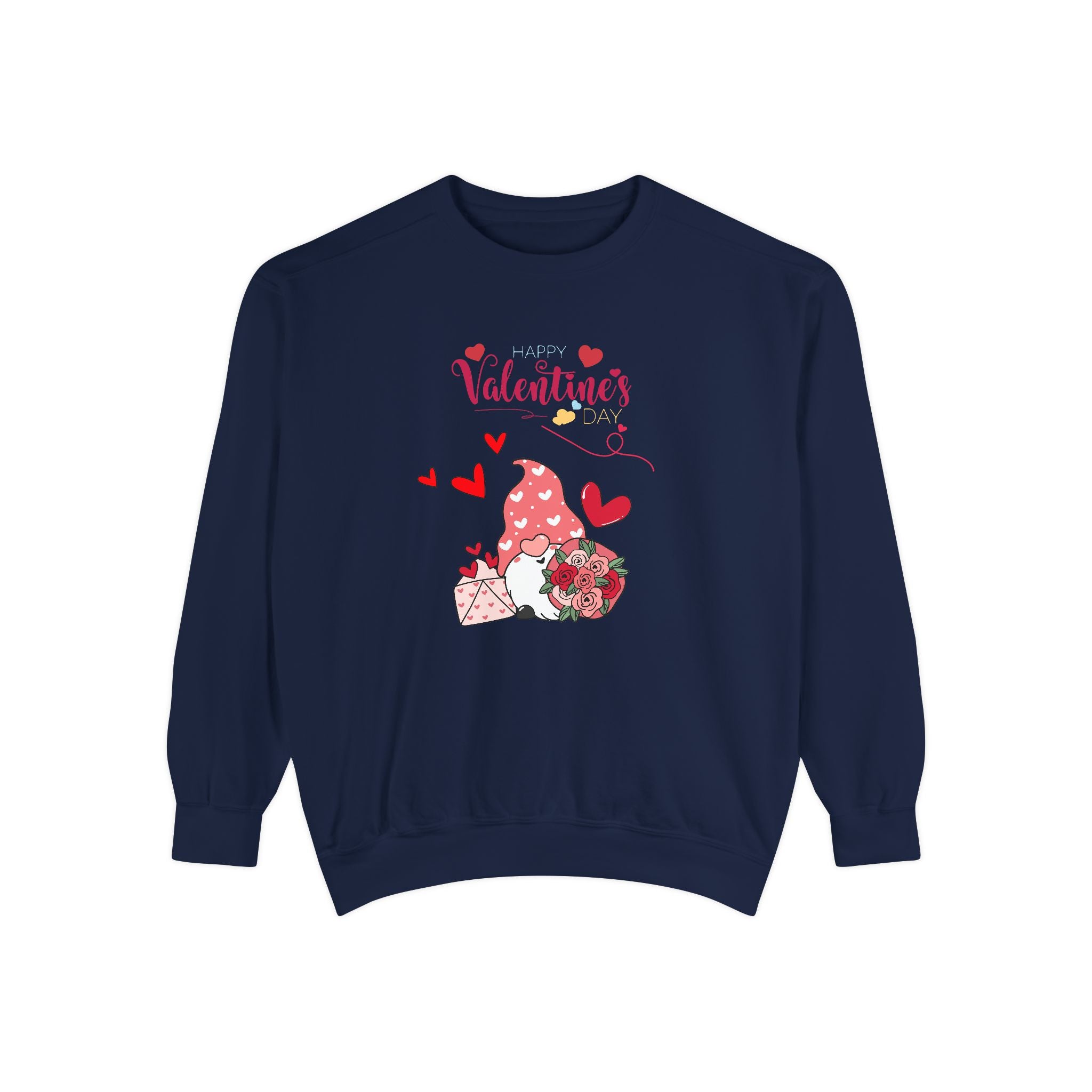 Gnome Valentine's Day Unisex Garment-Dyed Sweatshirt