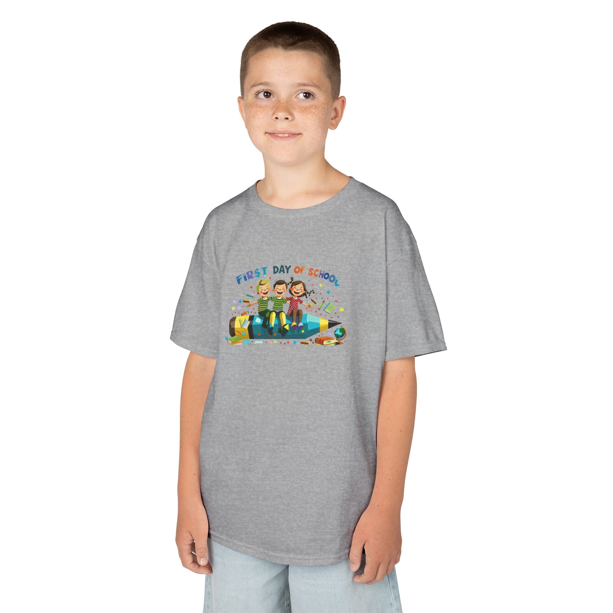 First Day of School Kids Heavy Cotton Tee