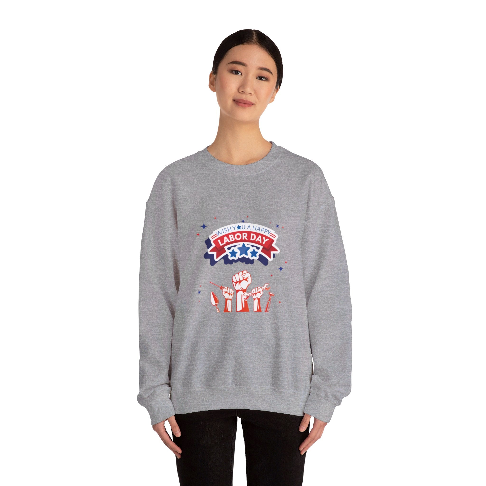 Wish U A Happy Labor Day Unisex Heavy Blend™ Crewneck Sweatshirt